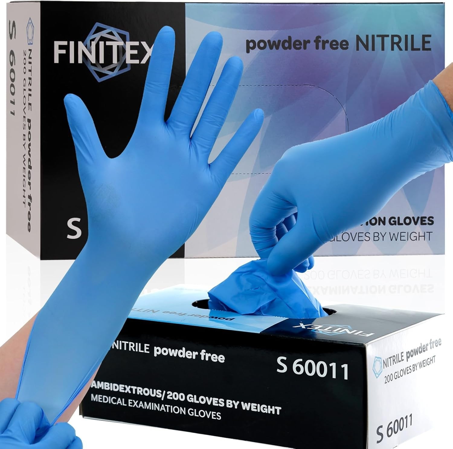 Extra Strong Blue Nitrile Disposable Gloves – 200 Pack, Ambidextrous & Textured