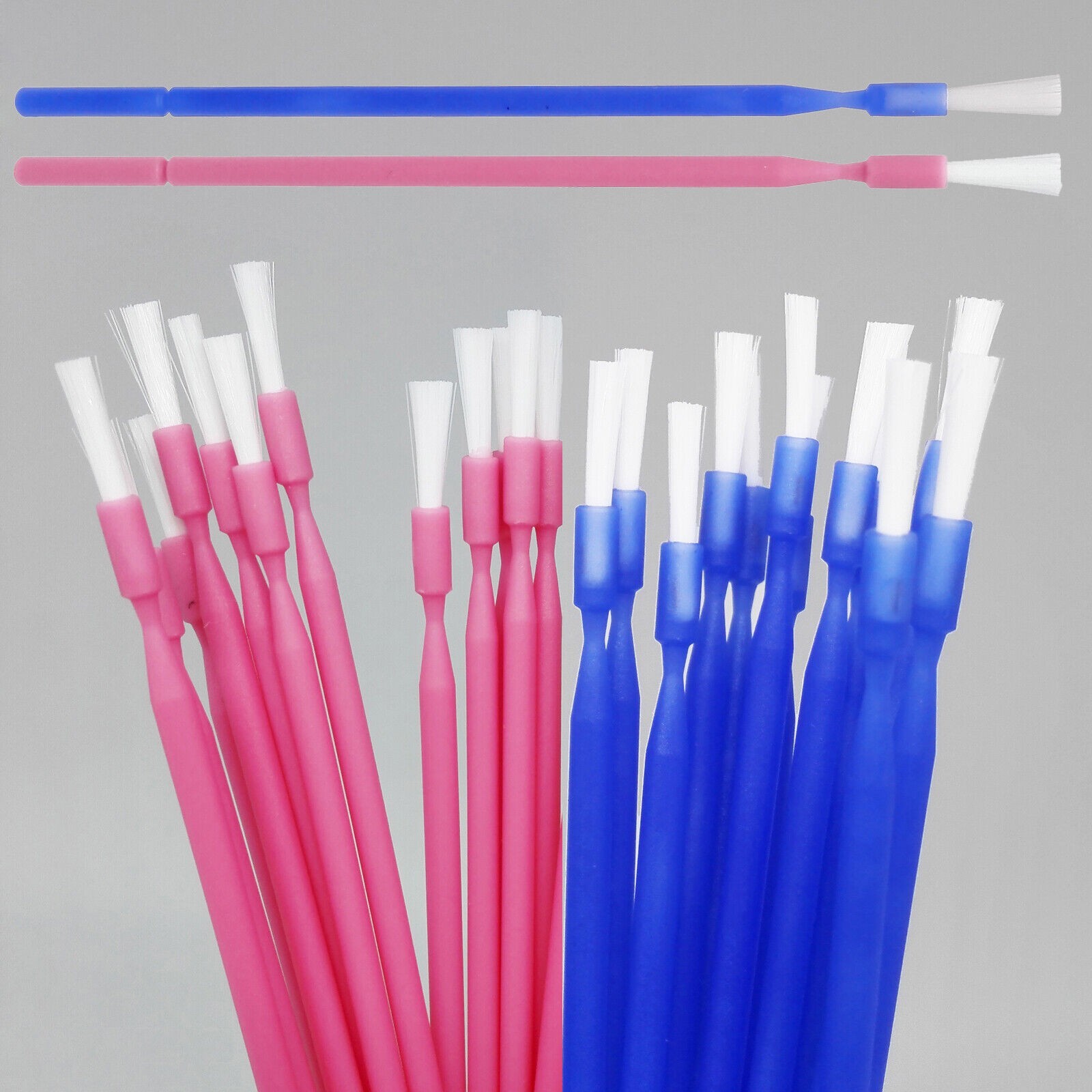 Dental Long Shank Bendable Oral Disposable Micro Brush Applicator Pink/Blue
