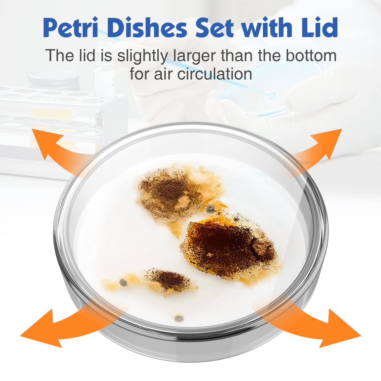 90mm Glass Lab Petri Dish Lab Petri Plates Dishes Reusable w/ Lids Autoclavable