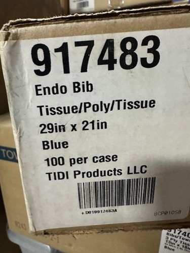 Tidi Everyday Endodontic Oral Surgery Patient Bibs, 29″ X 21″, Blue, 100/Cs