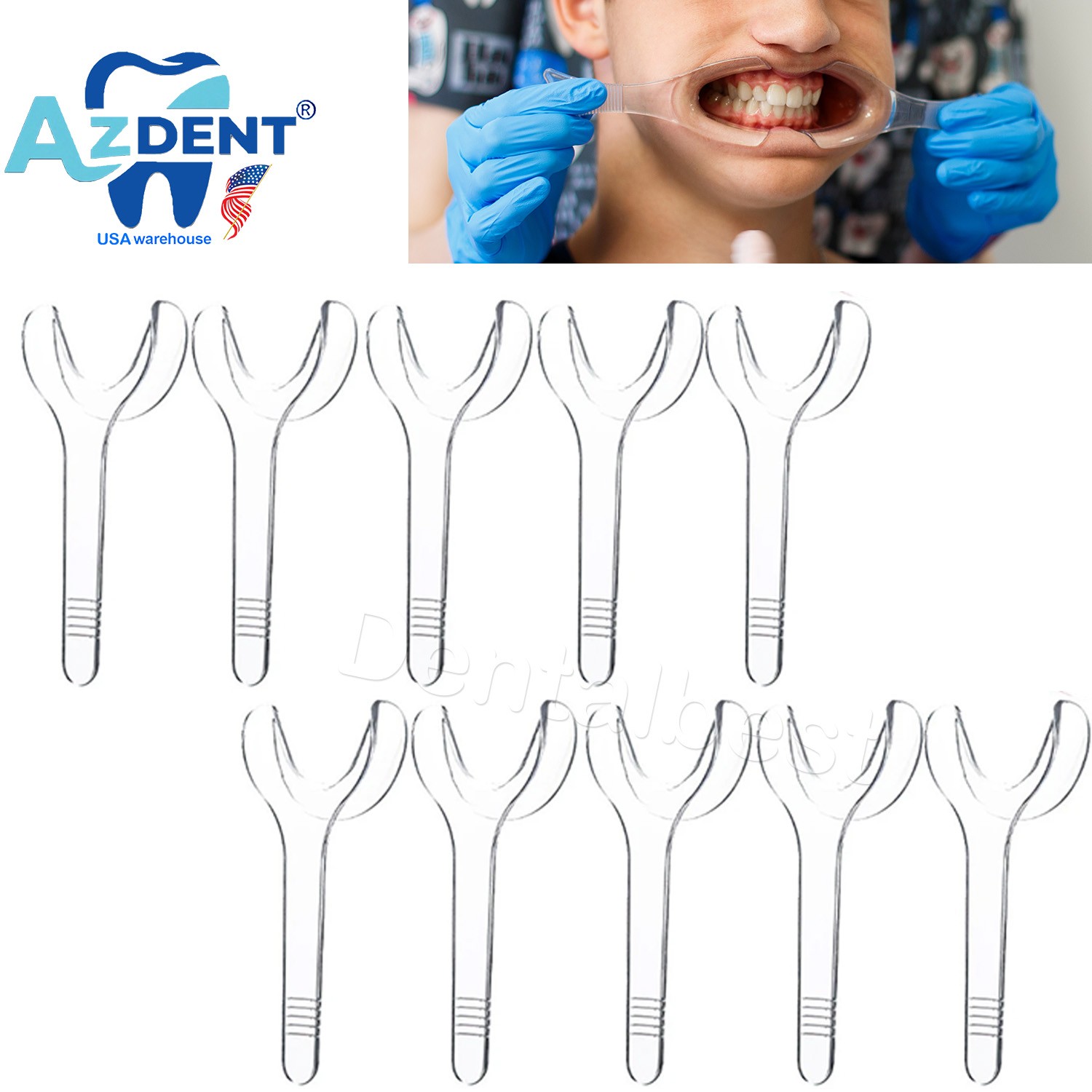 10pcs/packs Dental Autoclavable Lip Cheek Retractor T-shape Mouth Opener Clear