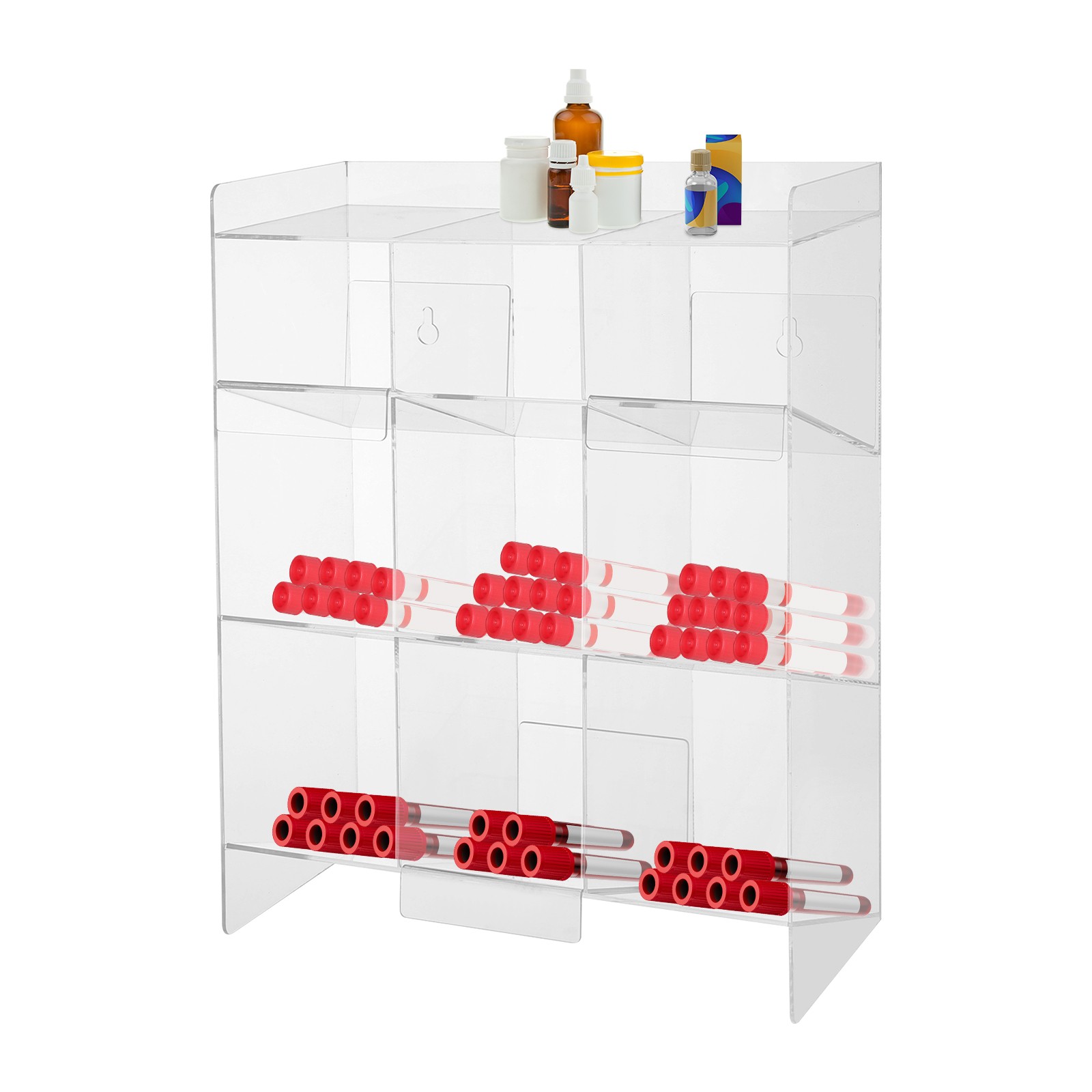Clear Acrylic Tube Rack, Wall Mounting & Countertop Tube Organizer Holder