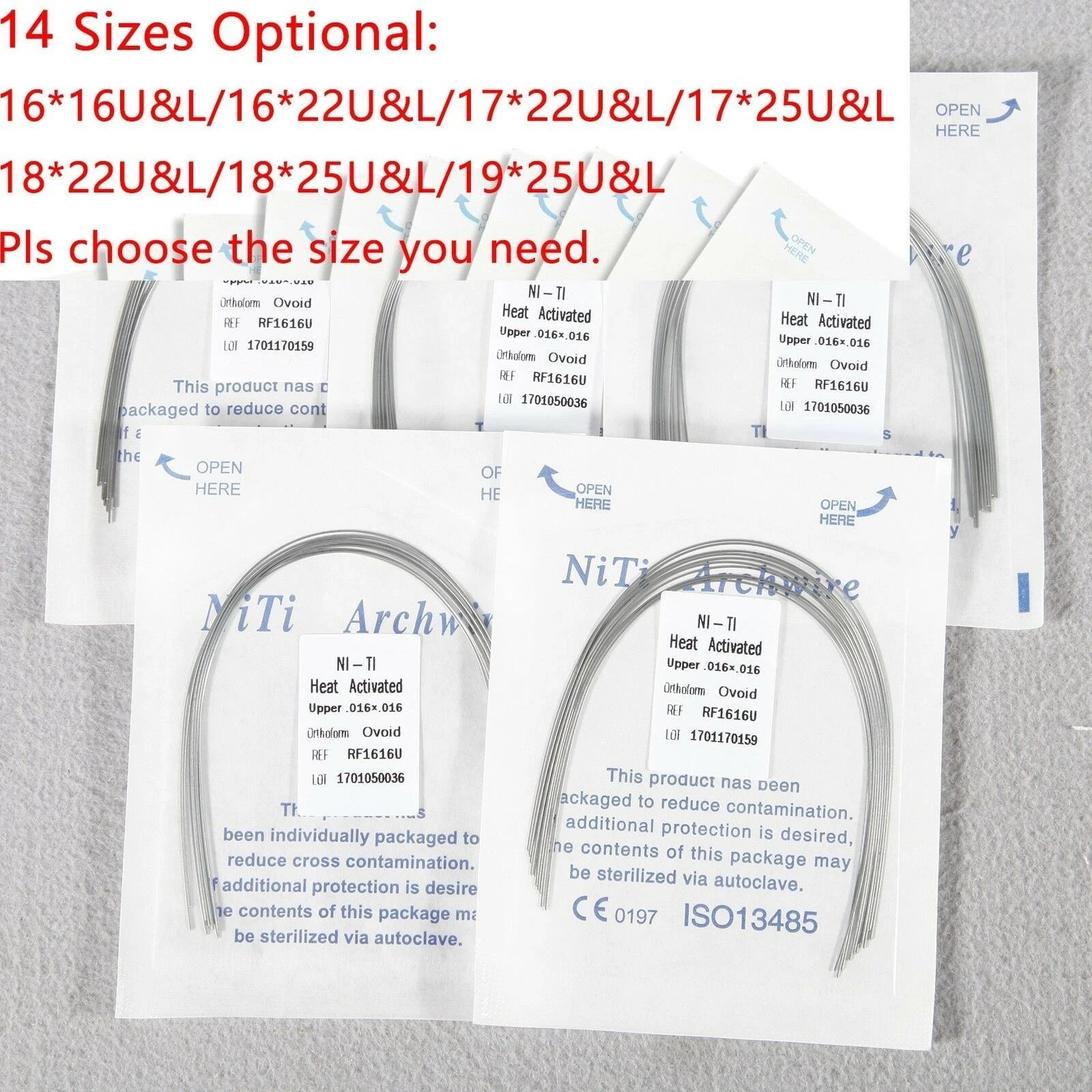 10 Pcs/Pack Orthodontic Dental Niti Rectangular Thermal Activated Arch Wire