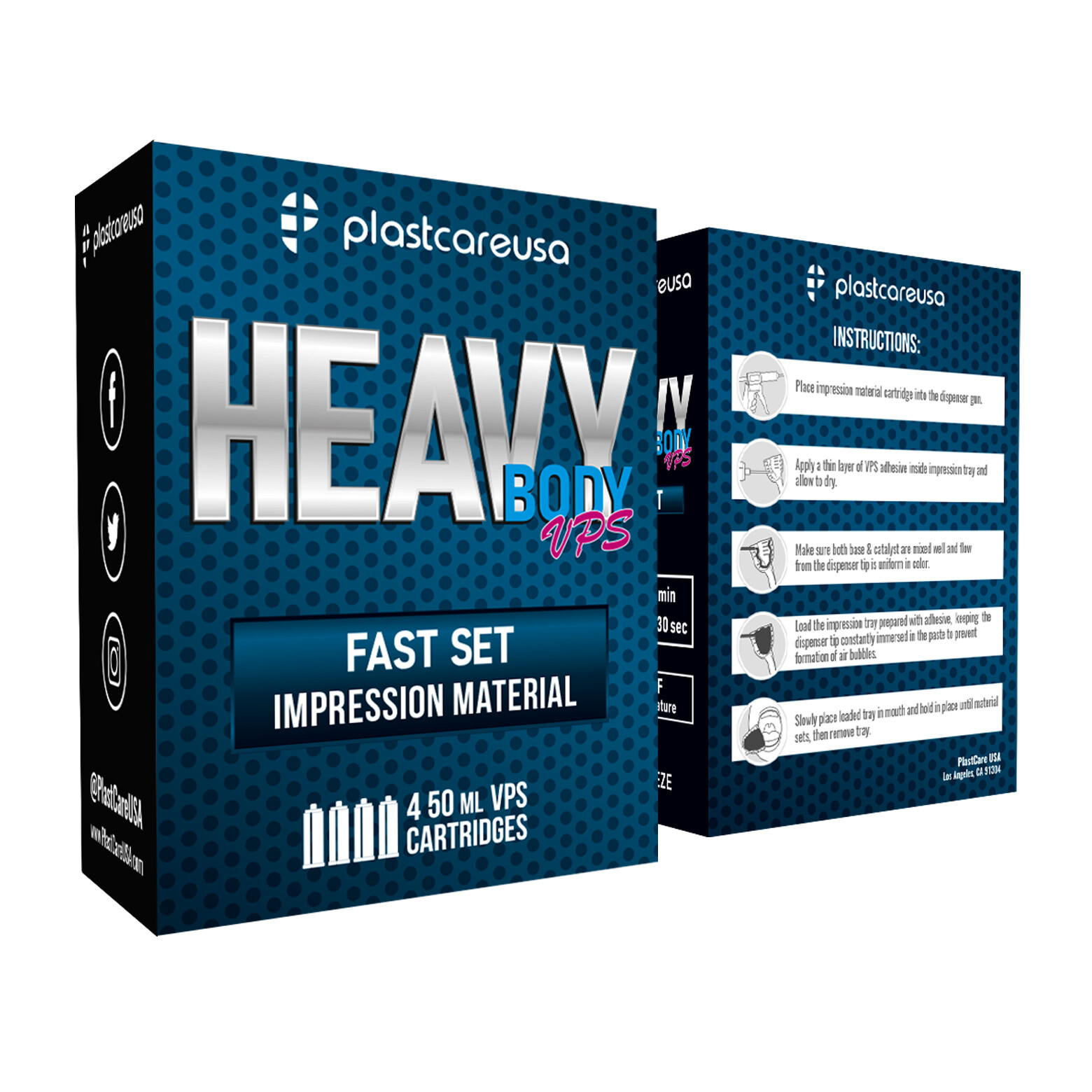 Box of 4 PlastCare Heavy Body Fast Set Impression Material VPS, Dental PVS