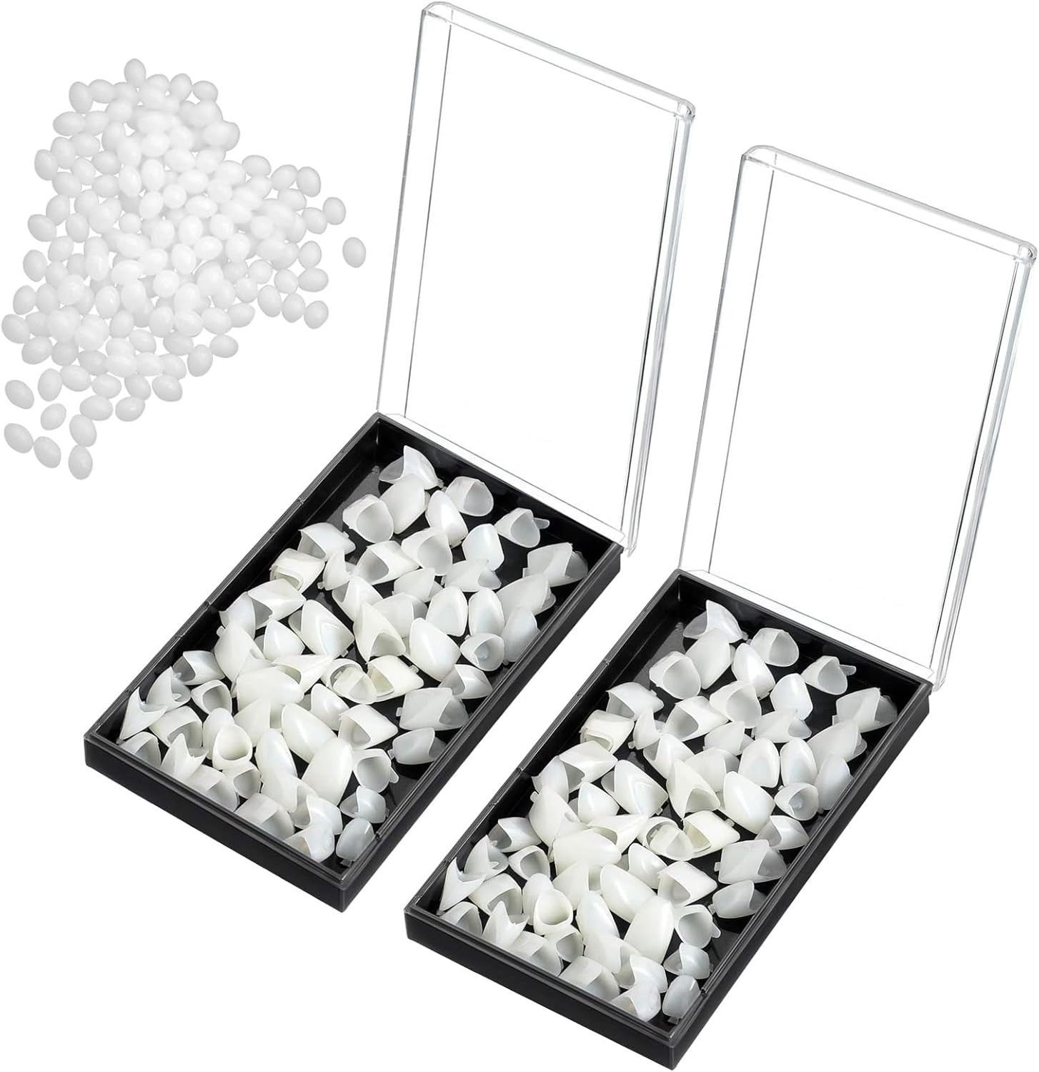 120 Pieces Fake Tooth Cap Crown Front Teeth with Tooth Repair Thermal Beads Cap