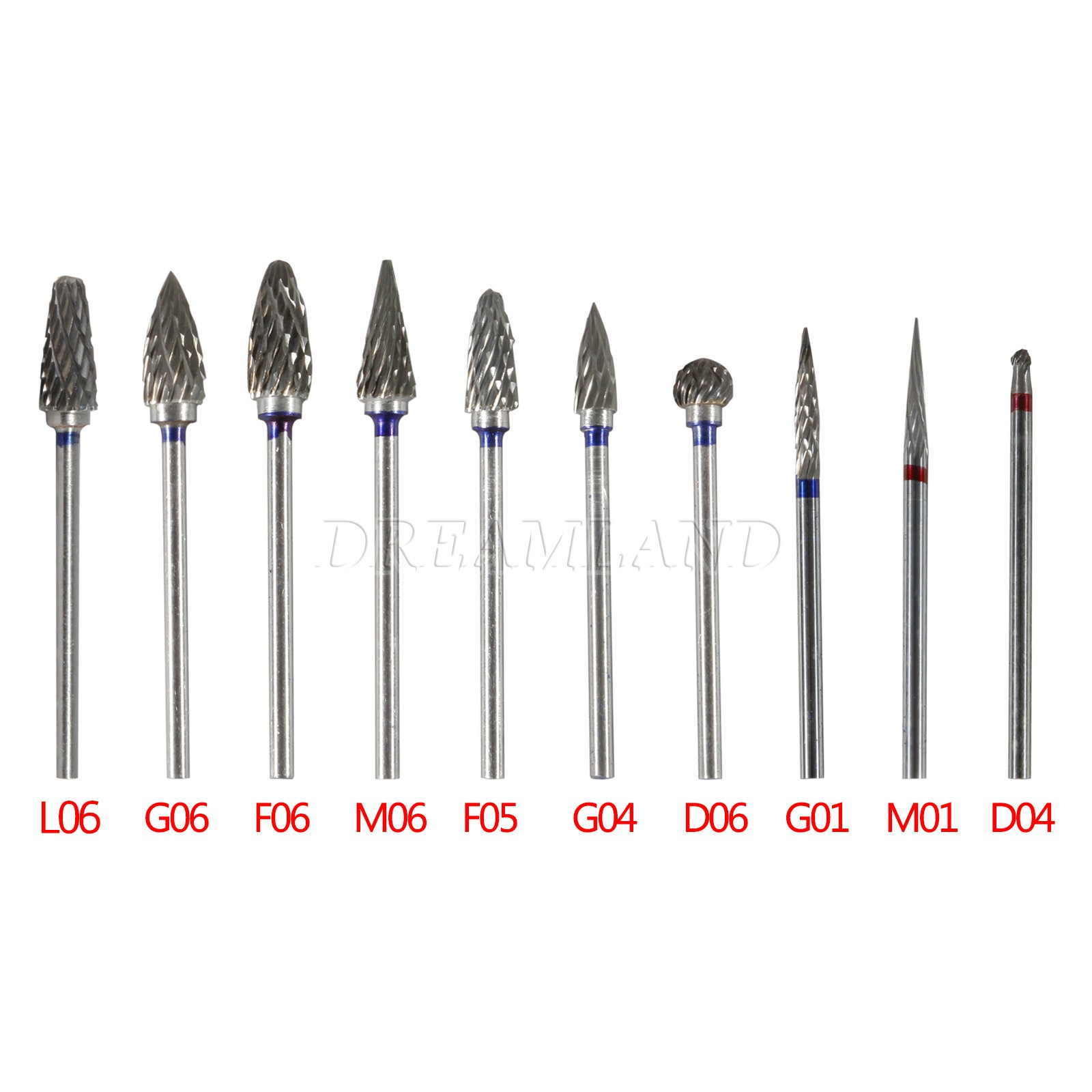 10pcs/1Box Dental Burs Acrylic Polisher Drills Burrs Tungsten Carbide Steel HP