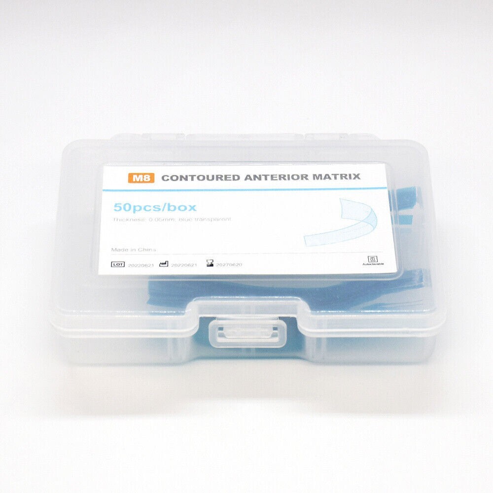 Dental Contoured Anterior Matrix Stainless Steel Twin Matrices/Resin Blue Strip