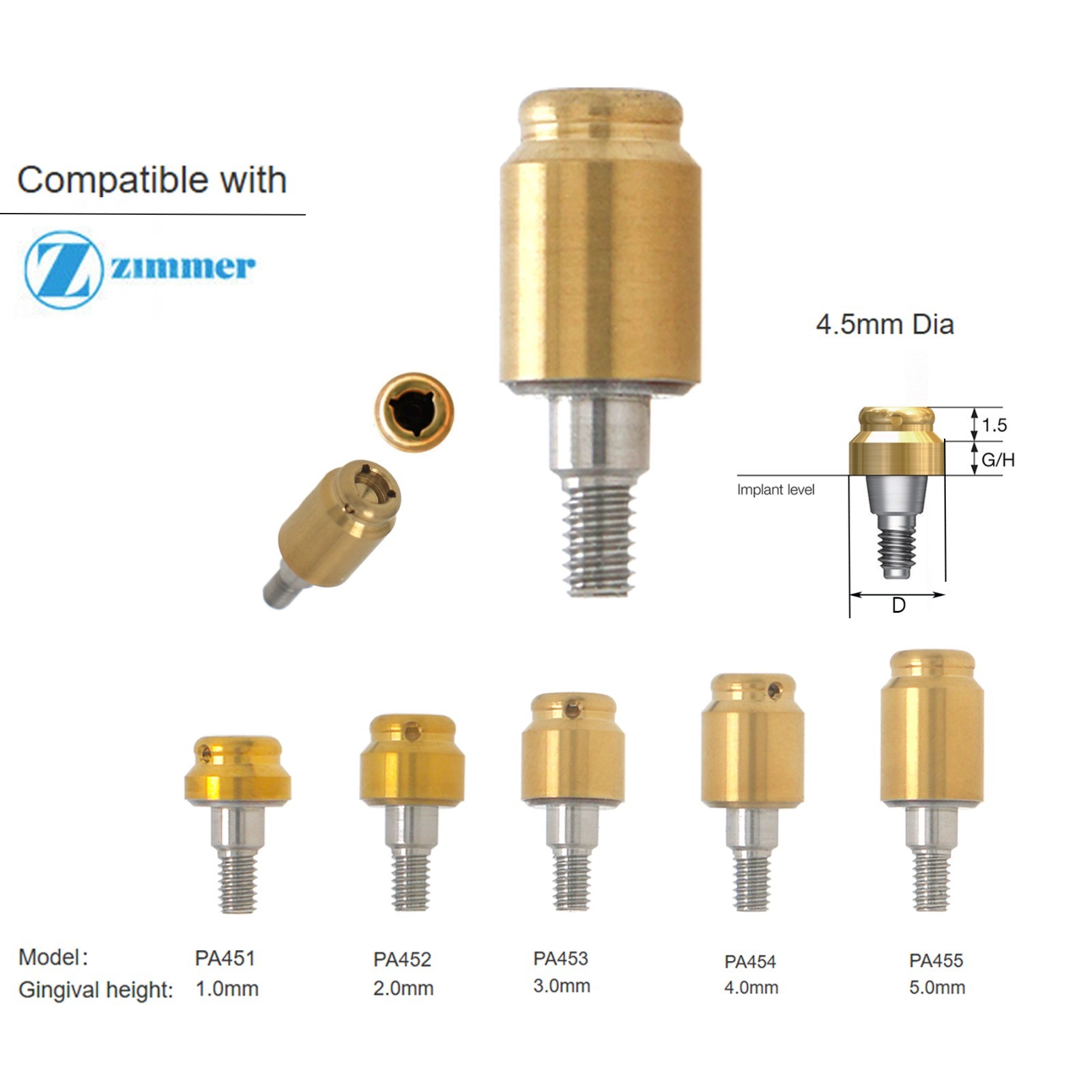 US Dental Attachment Locator Abutment for Hiossen/Zimmer/Nobel Biocare/Bego/Mis