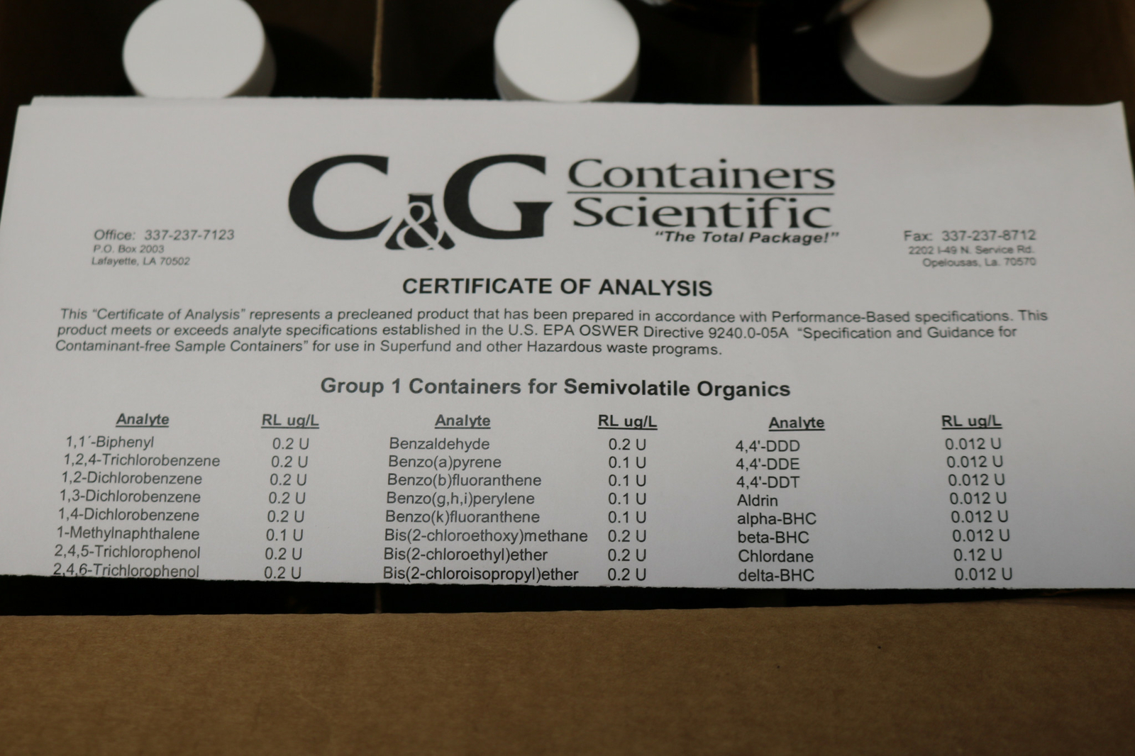 12x Pack 16oz Glass Bottle Amber Brown w/ PTFE Lined Cap Semivolatile Organics