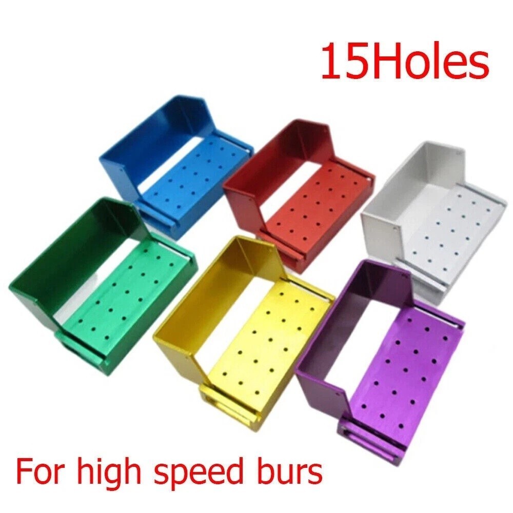 Dental Autoclave Aluminium Disinfection Box Bur Block Holder Organizer 10 Types