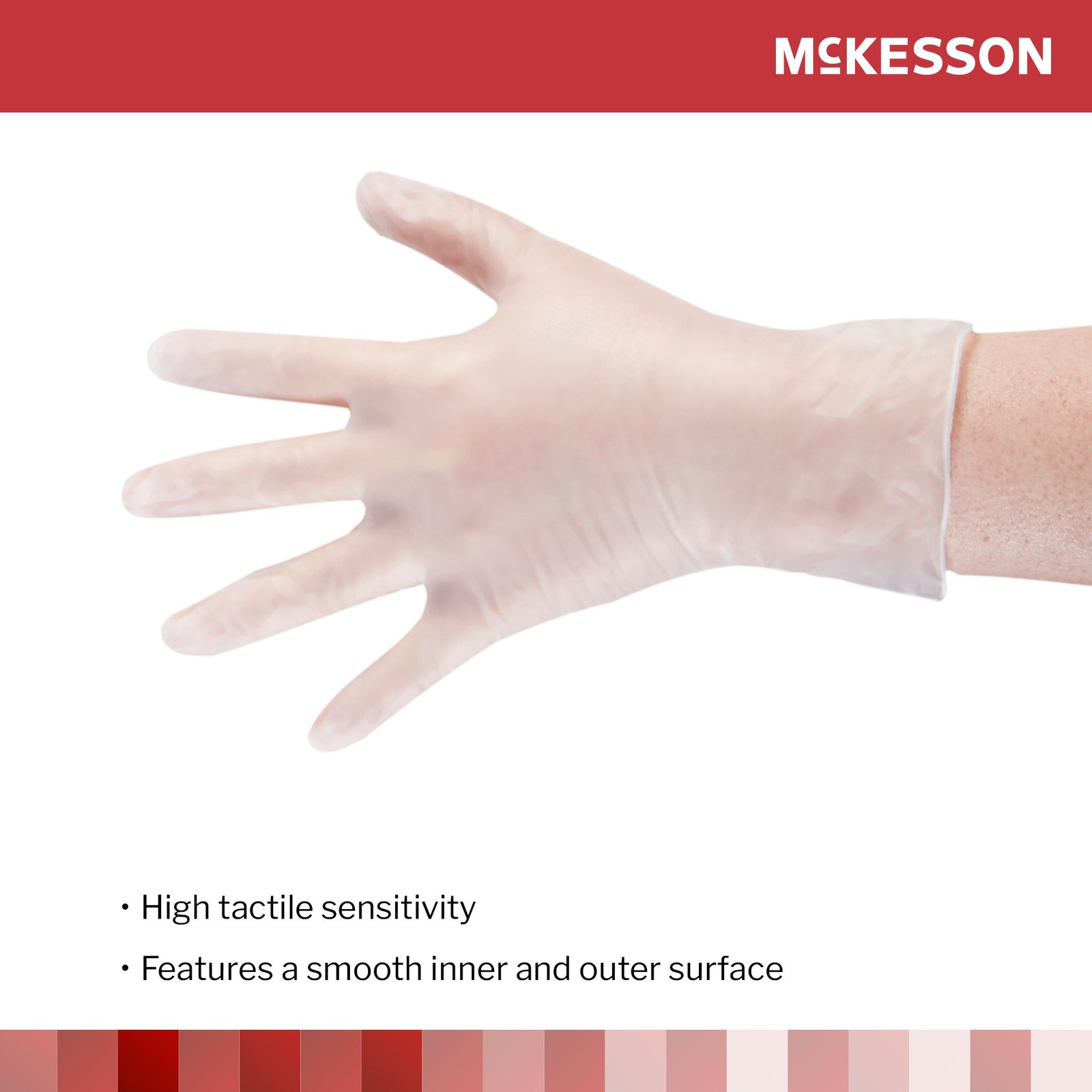 McKesson Vinyl Exam Glove Standard Cuff Length LARGE 1000 per Case