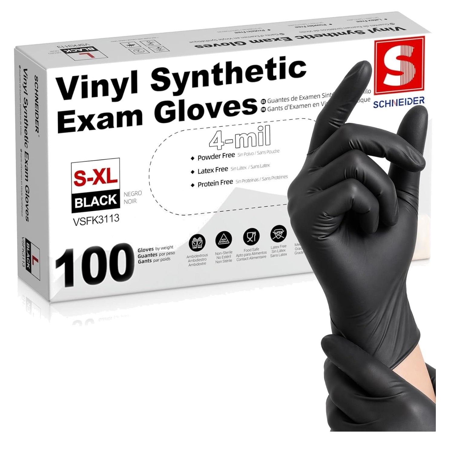 Waterproof Vinyl Gloves, 4 Mil Thickness – Versatile Disposable Gloves, 100 Pack