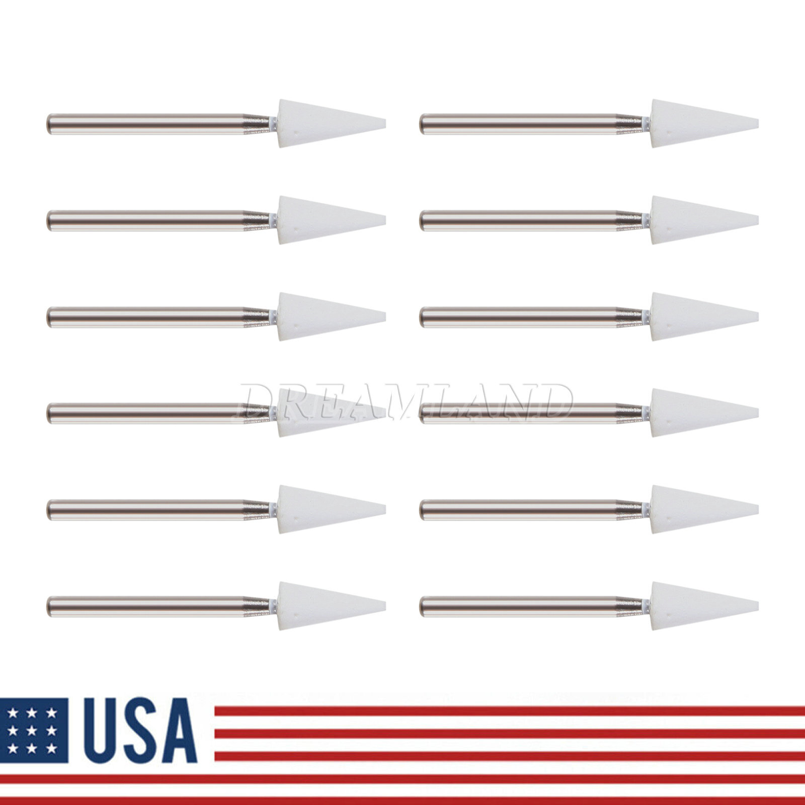 White Mounted Stone Bur FG CN1 (12 per box) Mounted Abrasion Point