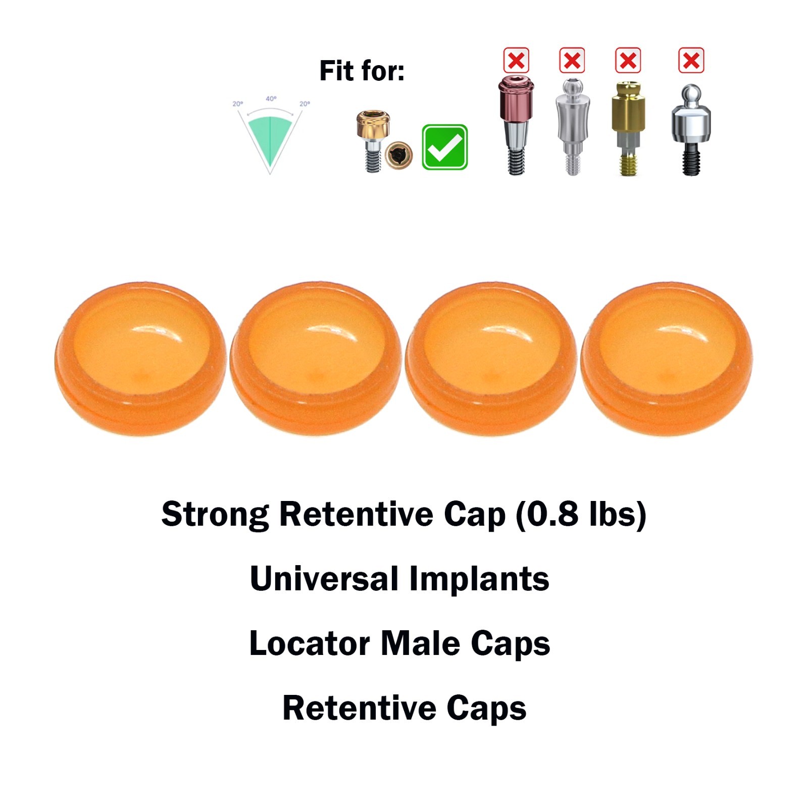 Zest Locator Abutment Retention Replacement Insert Cap Dental Overdenture Parts