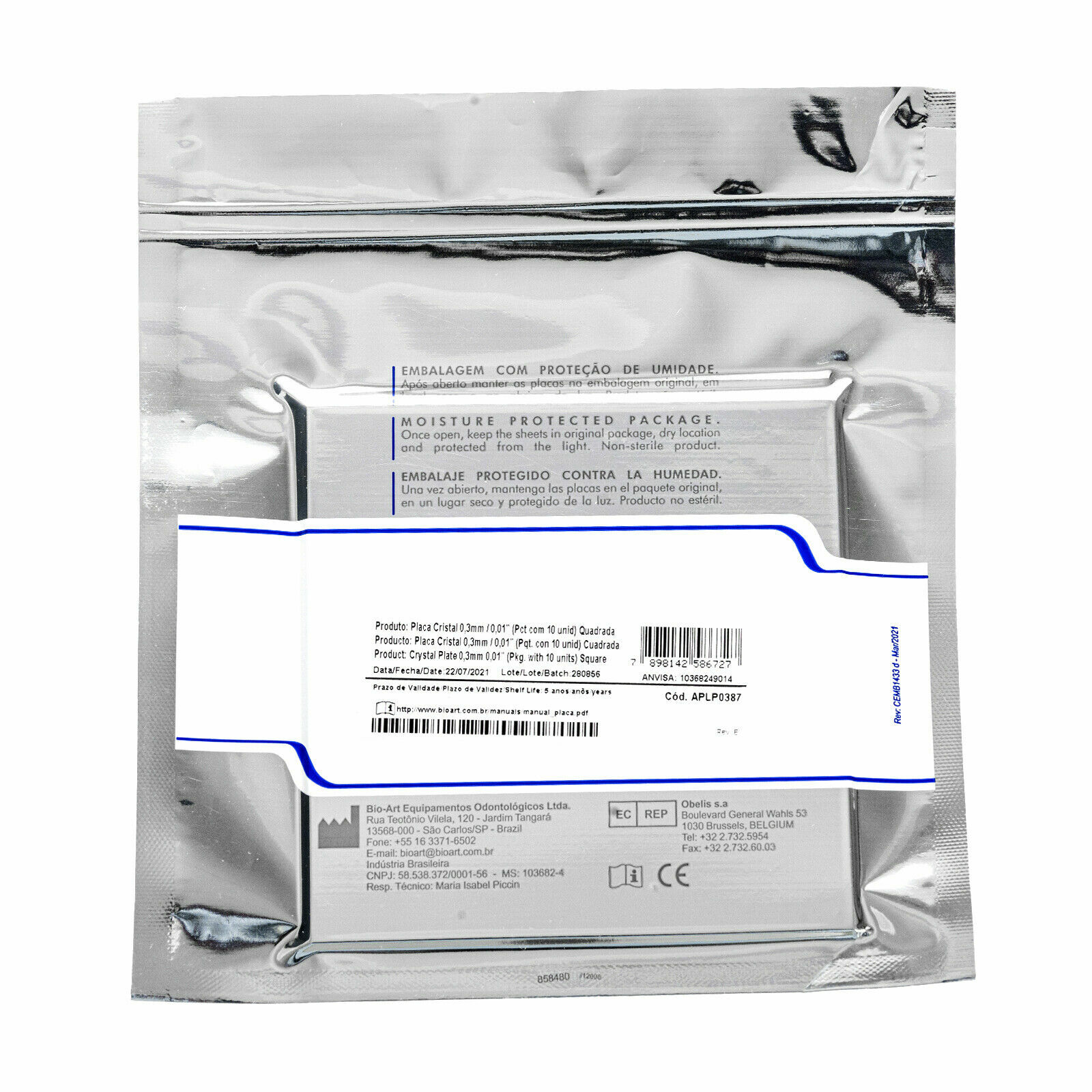 Bio-Art Hard&Soft Plate Sheet 5″×5″ for Vacuum Forming Machine Made in Brazil