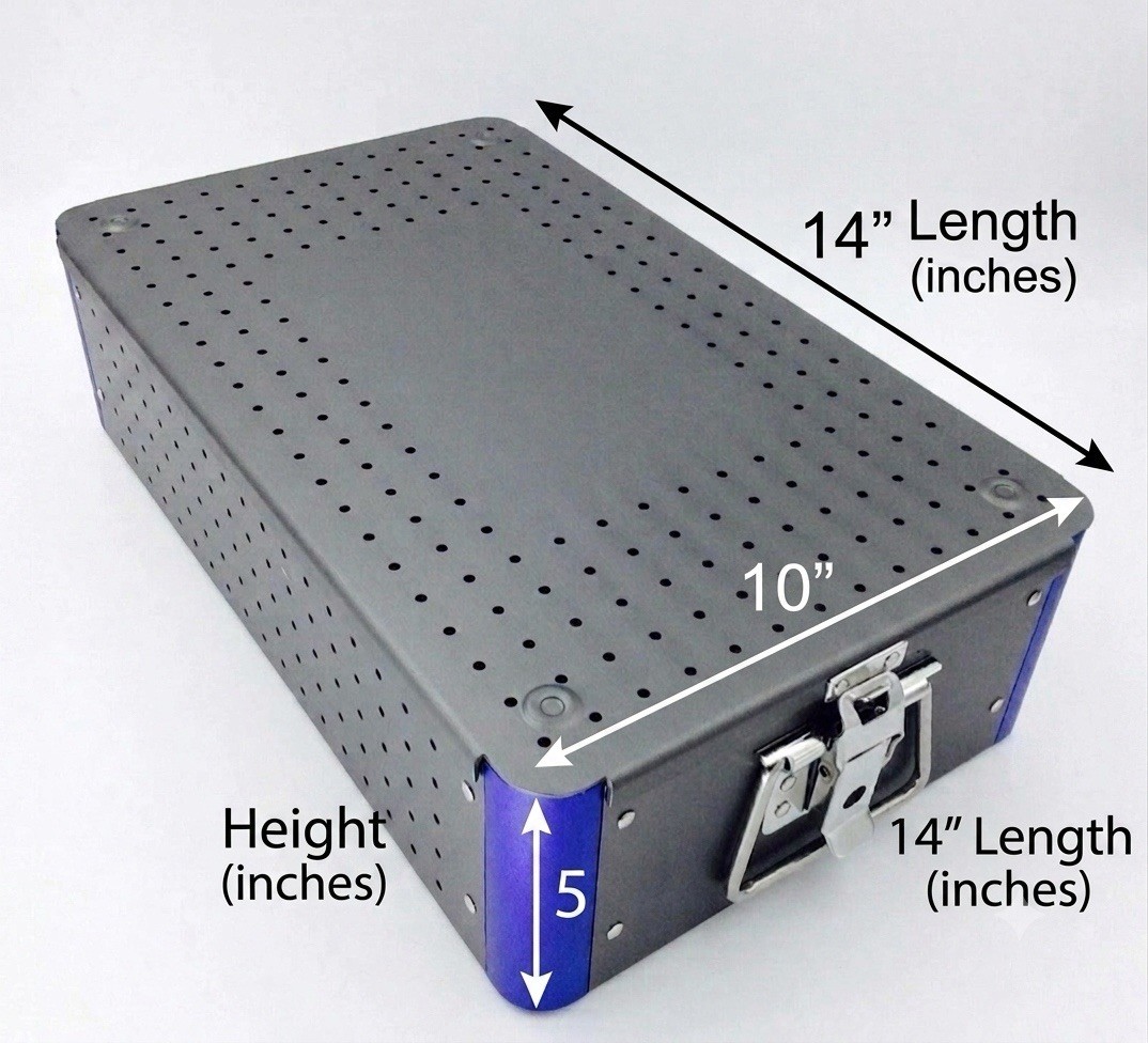 Aluminum Alloy Sterilization Tray Case Silicone Mat Medical Autoclave Box