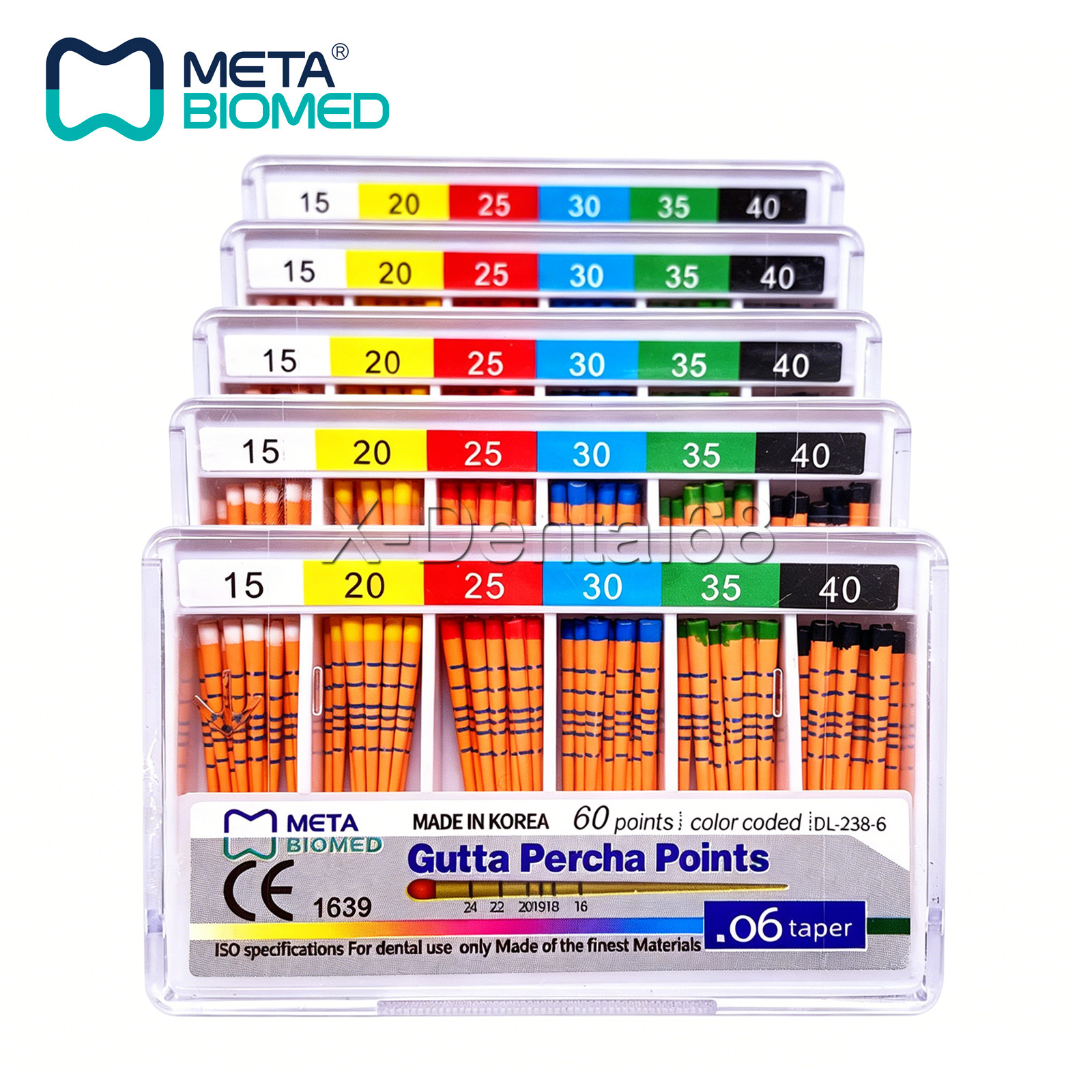 GUTTA PERCHA POINTS Taper 0.4 or 0.6, or Standart Taper, All Sizes Dental Meta