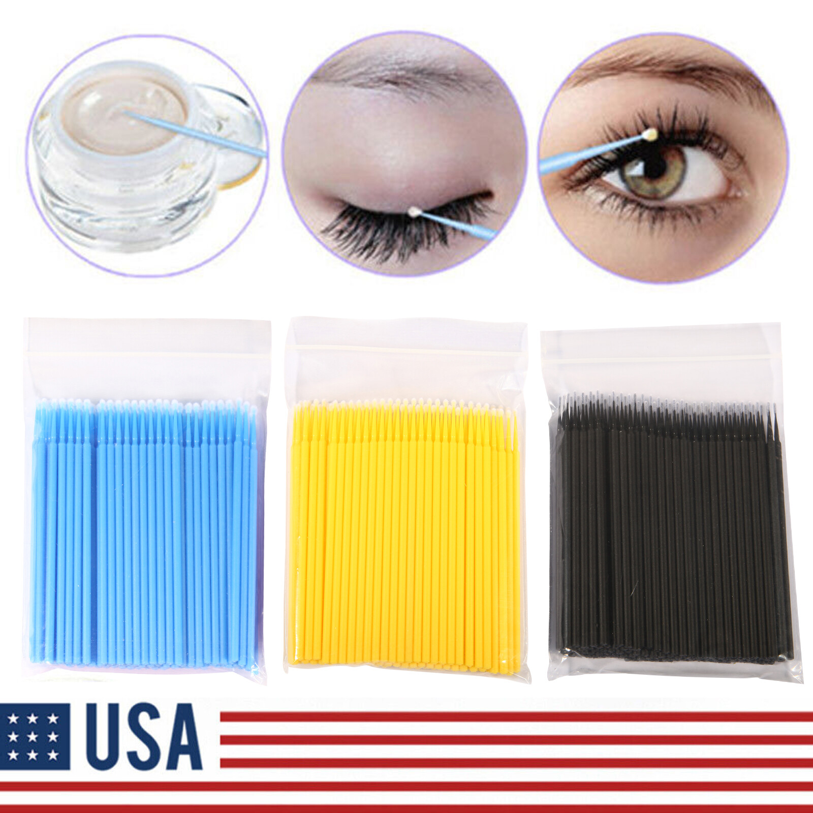 US Dental Disposable Makeup Micro Applicator Brush Eyelash Extension Micro Brush