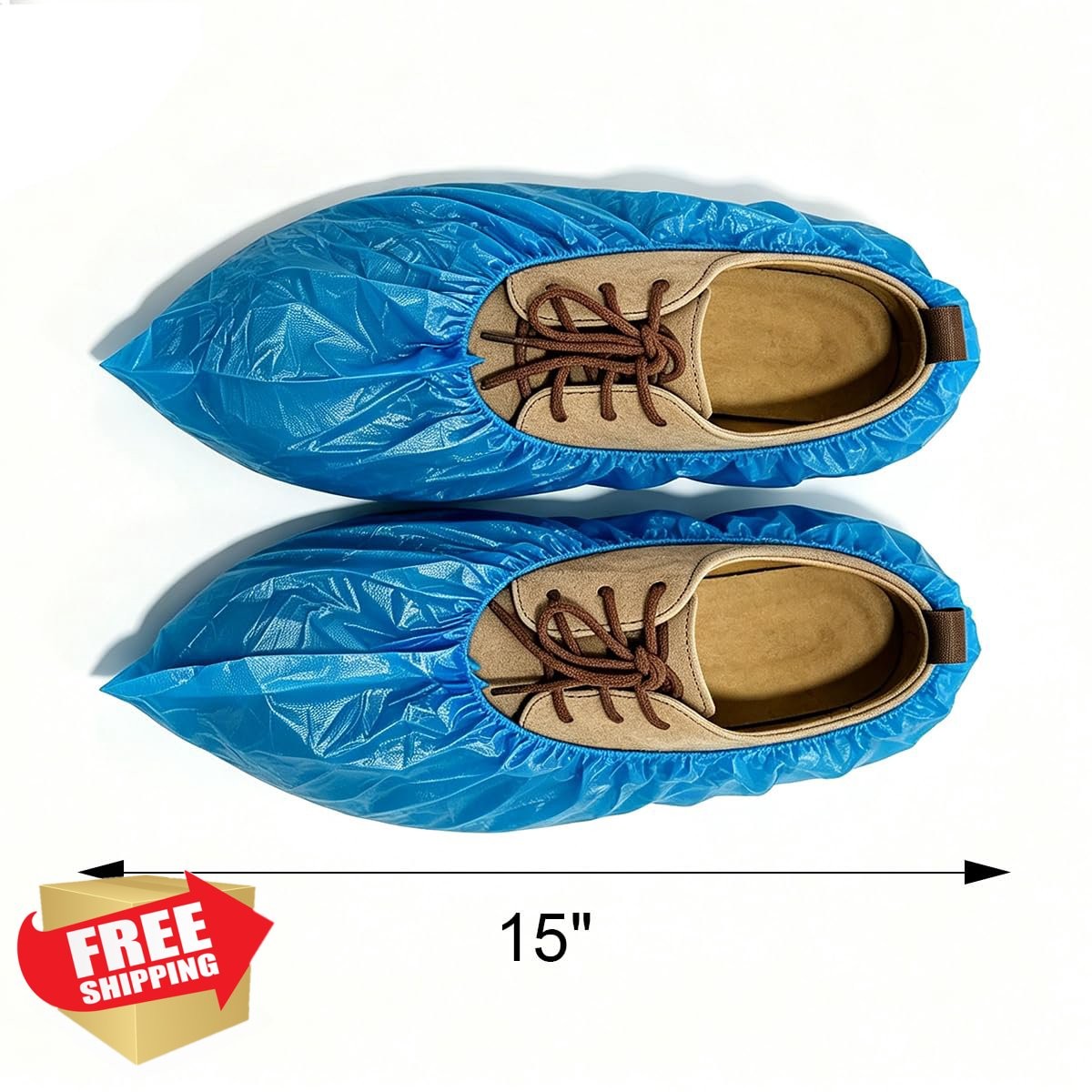 QIANSOU Disposable Shoe Covers 100 Pack Waterproof Durable Indoor