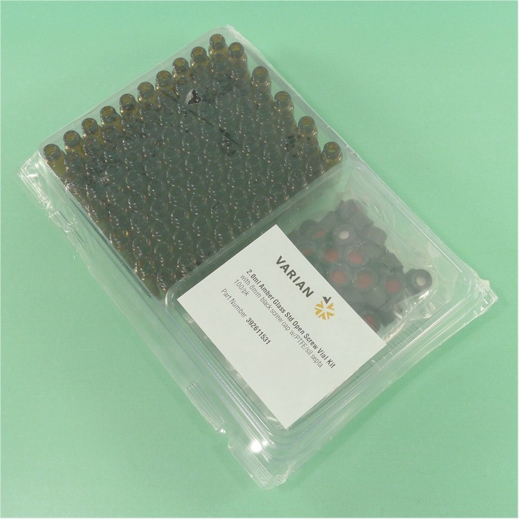 NEW Agilent 392611531/8010-0415 Amber Screw Top Vial 2ml, PTFE/silicone, 100/pk