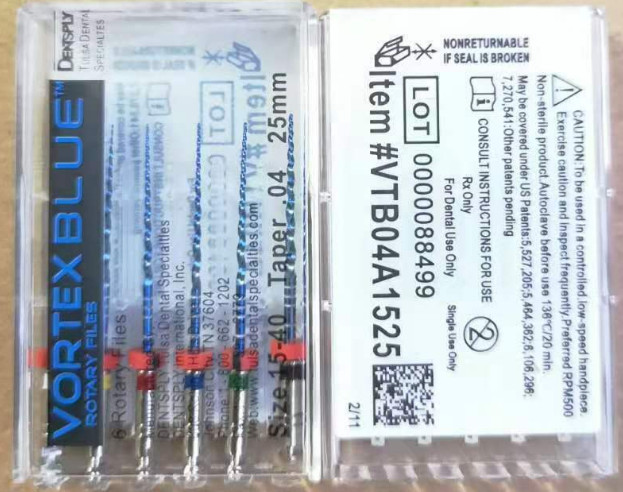 10pk 25mm .04 Asst Vortex Blue Rotary Files Dentsply Tulsa Dental Root 15-40