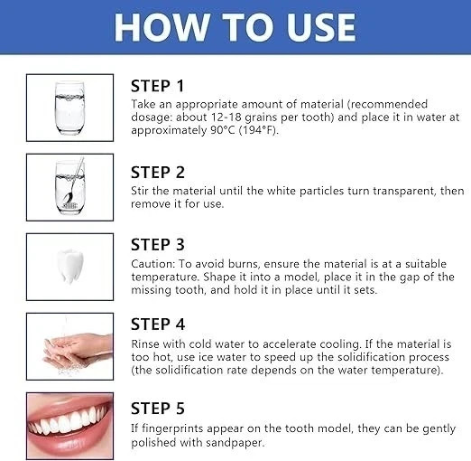 Teeth, Tooth Replacement Missing Teeth, Teeth Permanent Filling Kit & Tool, 50ML