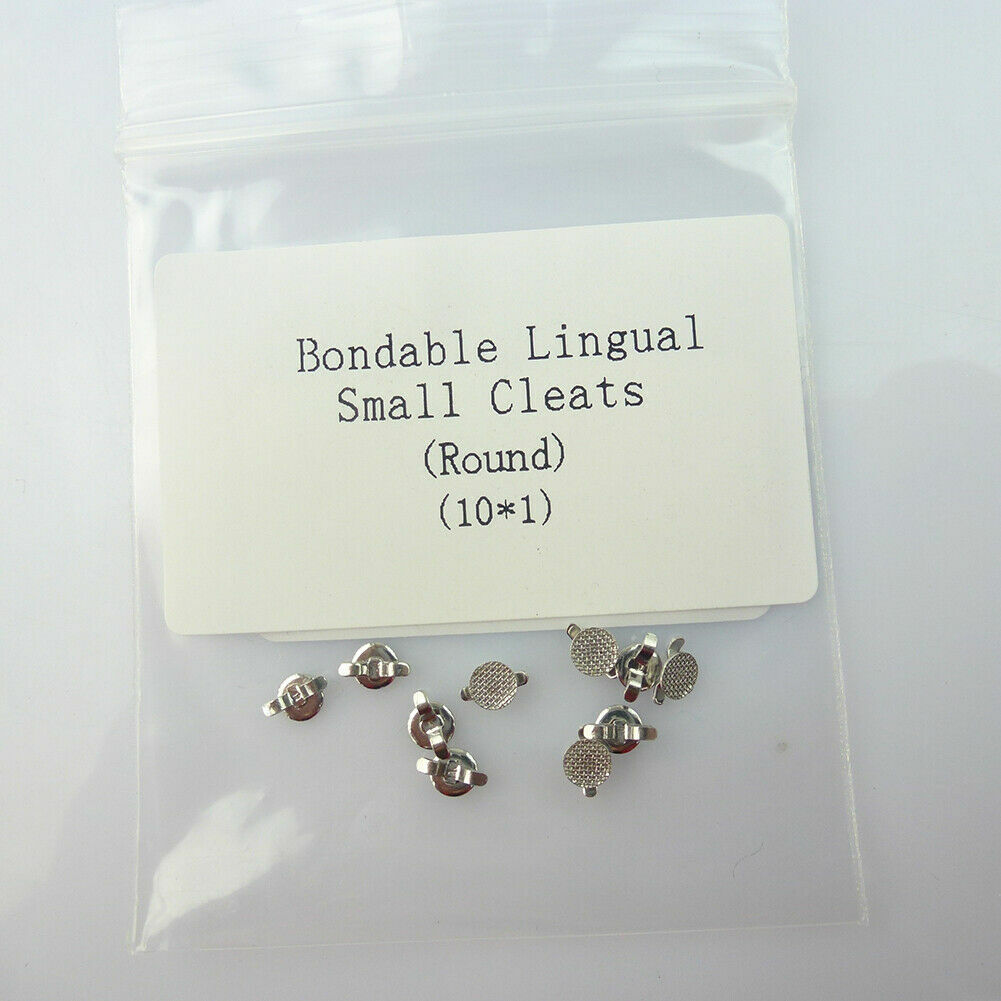 10PCS Dental Ortho Lingual Buttons Bondable round/rectangular MIM Mesh Base USA