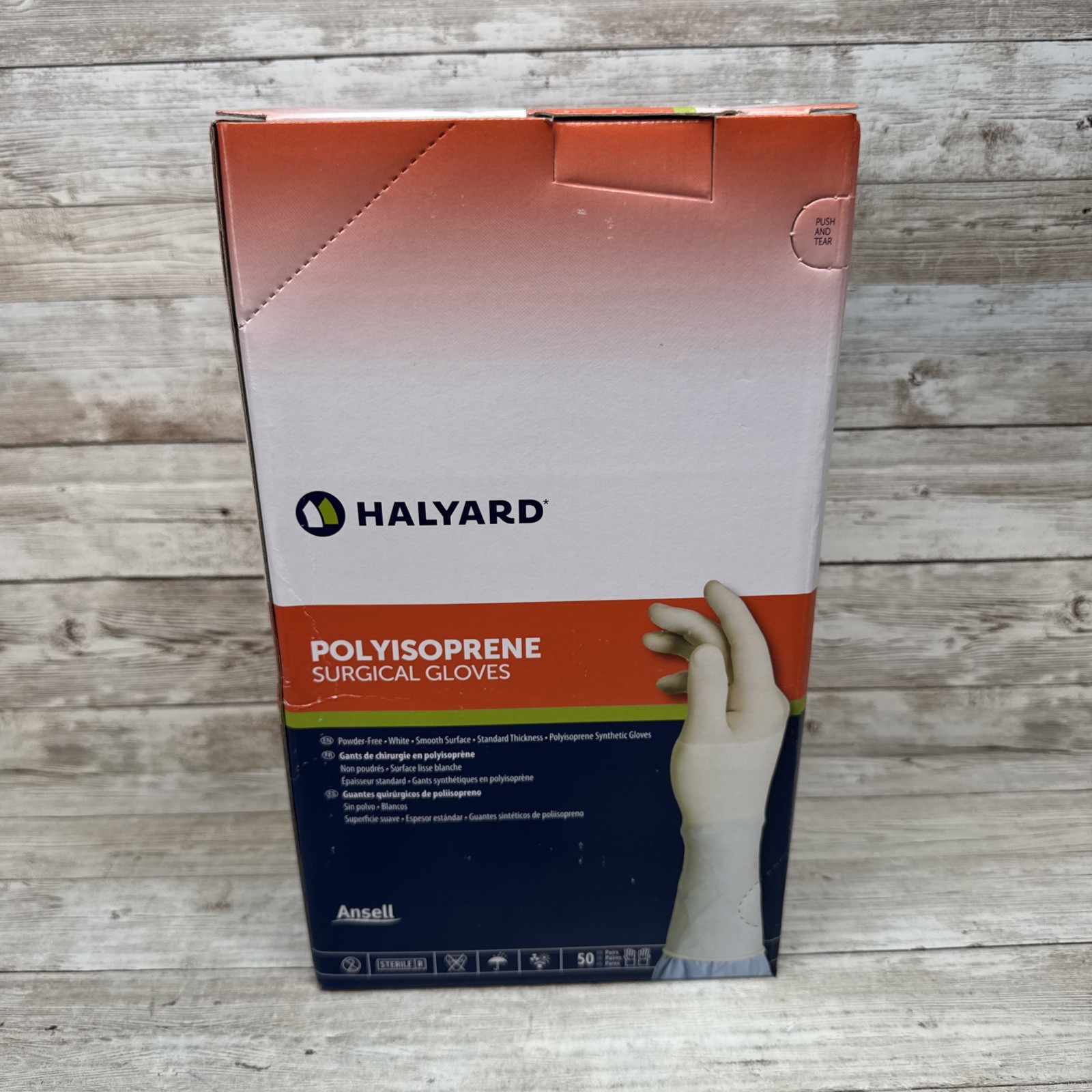 HALYARD Polyisoprene Surgical Gloves, Size: 7.5 *1 Box 50 Pair* *See Date*7-25