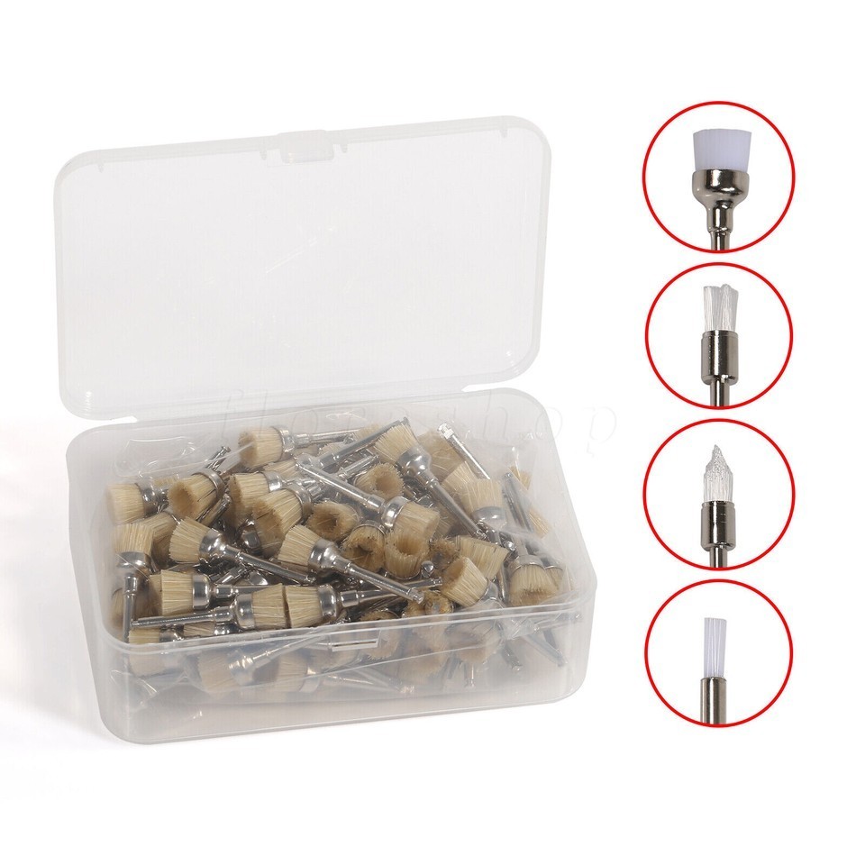 100pcs/box Dental Polishing Prophy Prophylaxis Brush Nylon RA Latch Type Bristle