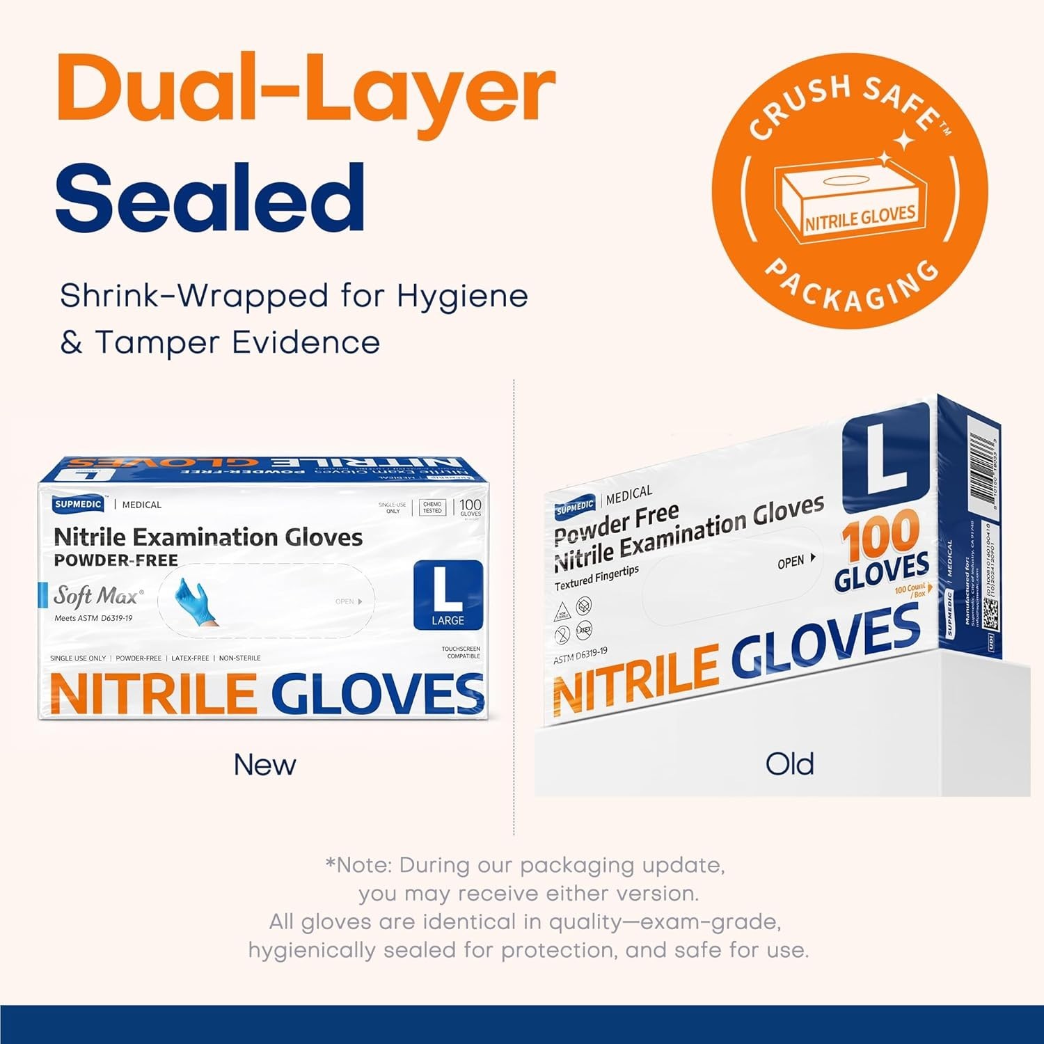 Kingfa Blue Nitrile Medical Gloves Powder & Latex Free Disposable 3 mil