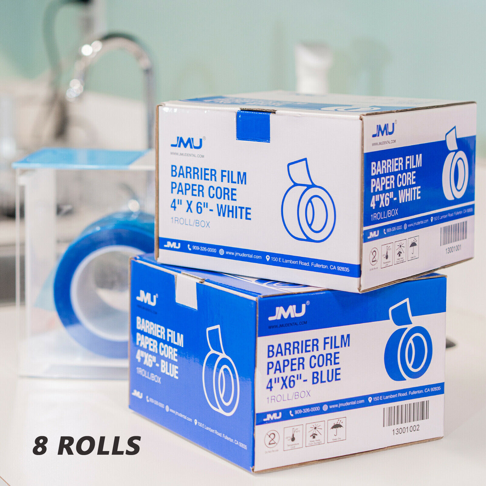 8 ROLLS Dental Medical Tattoo Barrier Film Roll Tape 1200 Perforted Sheets 4″x6″