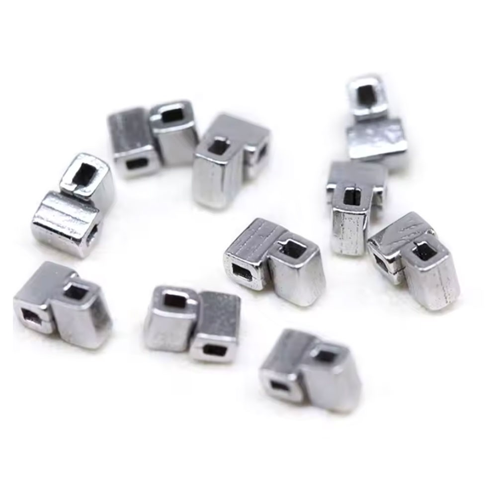 Dental Orthodontic Accessory Crimpable Hook Double Tube/ Cross Type 10pcs/bag