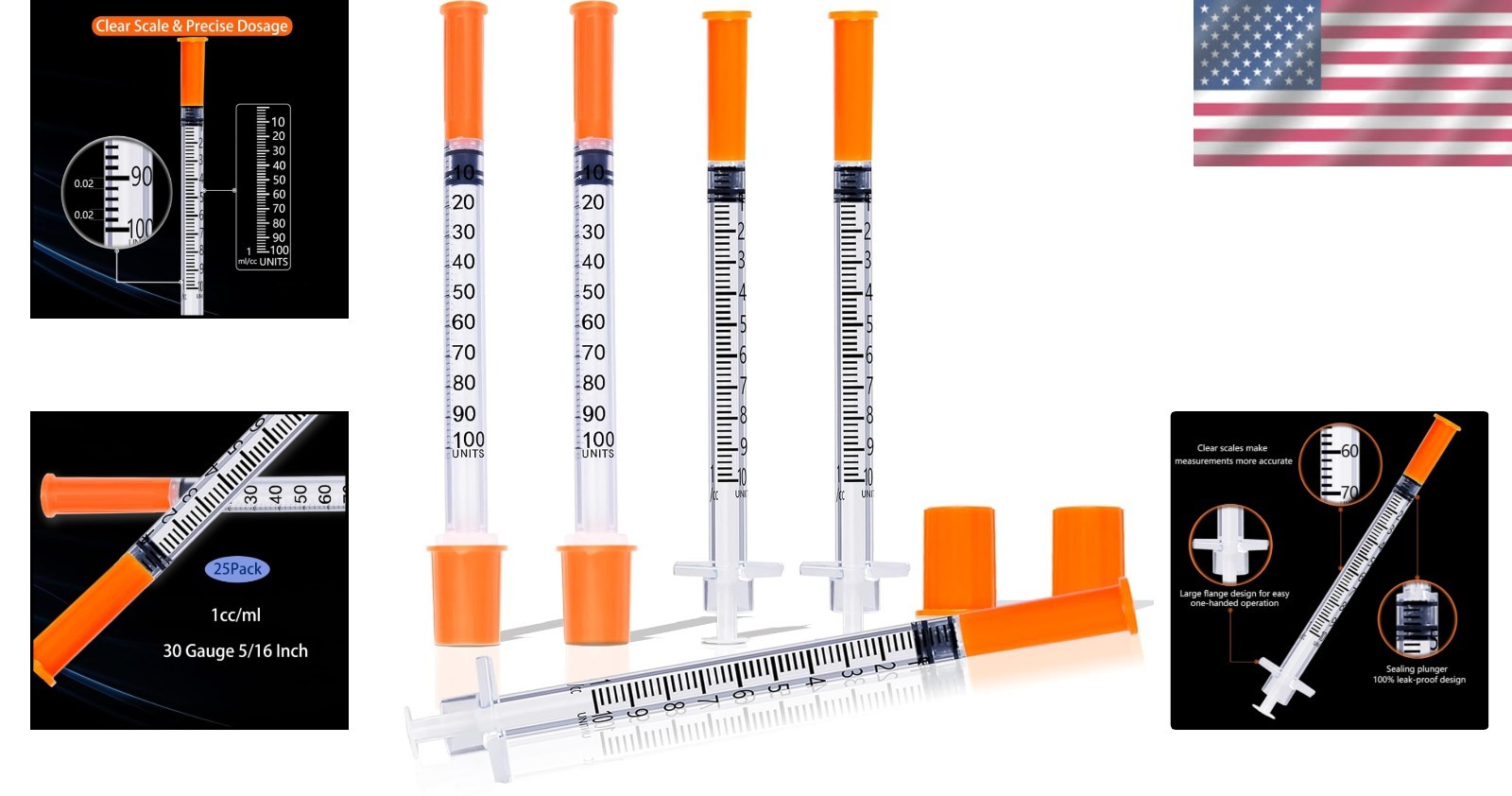 High-Quality 25 Pack Sterile Syringes 30G 1ml-5/16 Inch for Precise Measurements