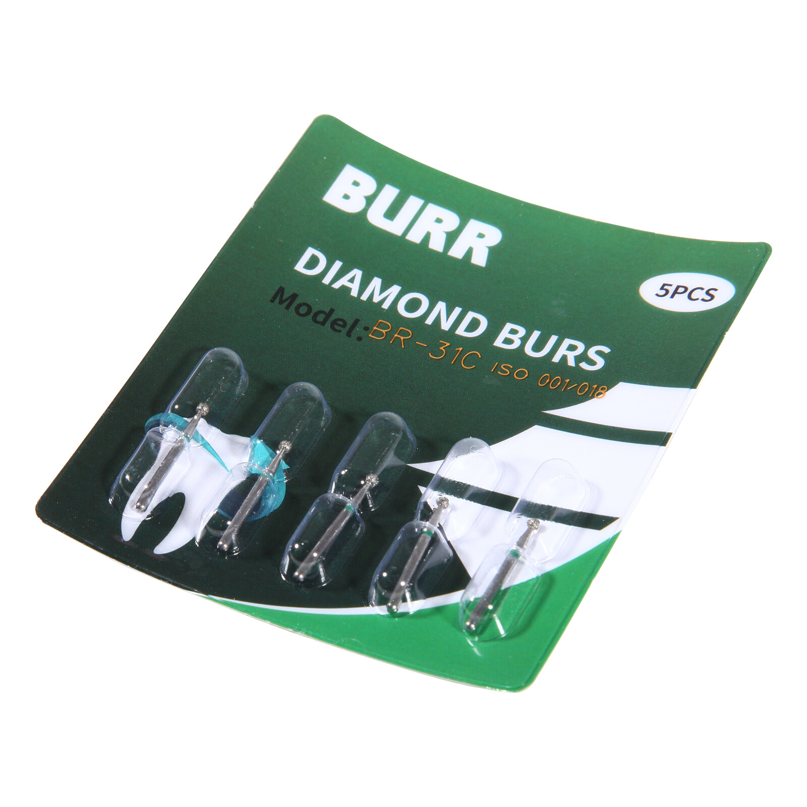1 box Dental Diamond Burs Ball Round BR-31 For High Speed Handpiece 5 pcs/pack