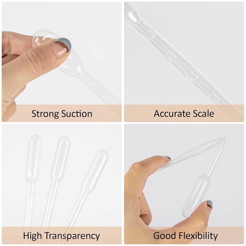 Disposable Pipettes 50pcs Plastic Droppers 3ml Liquid Transfer Pippets New