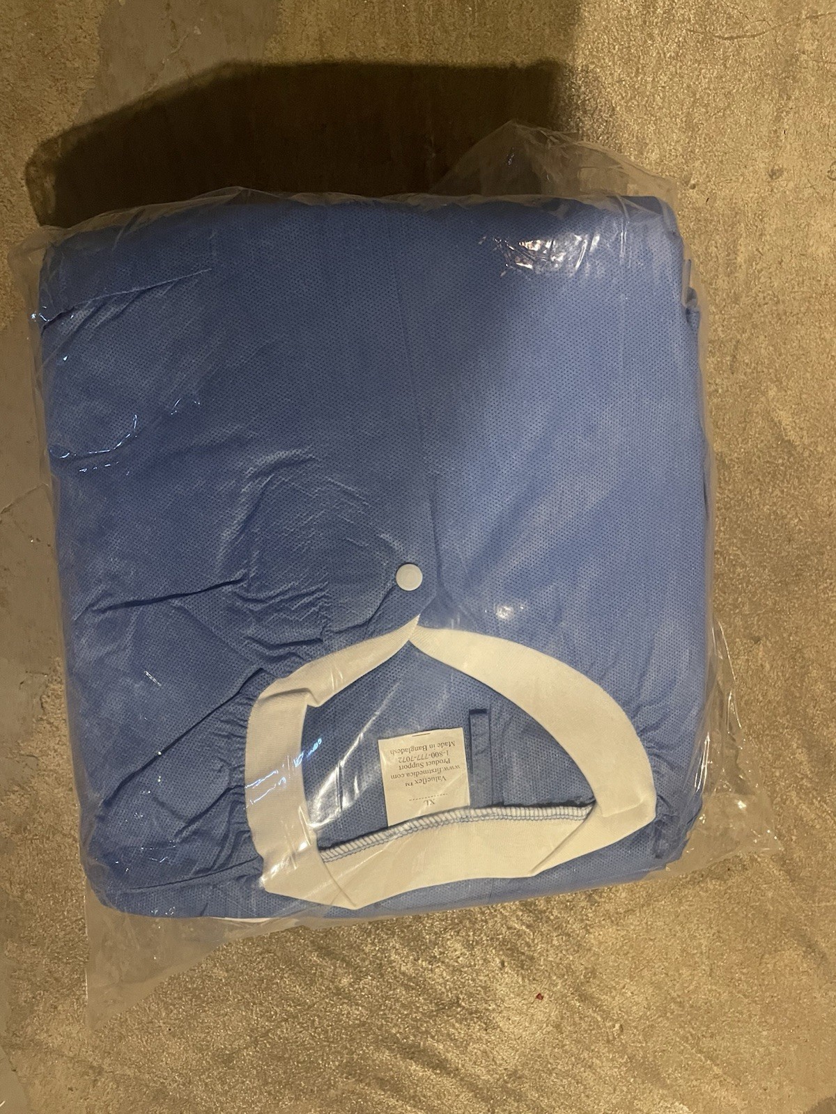 Disposable Medical Lab Coat Blue ,knee Length (10 pcs/bag) 1 BagXL 3bags XXL