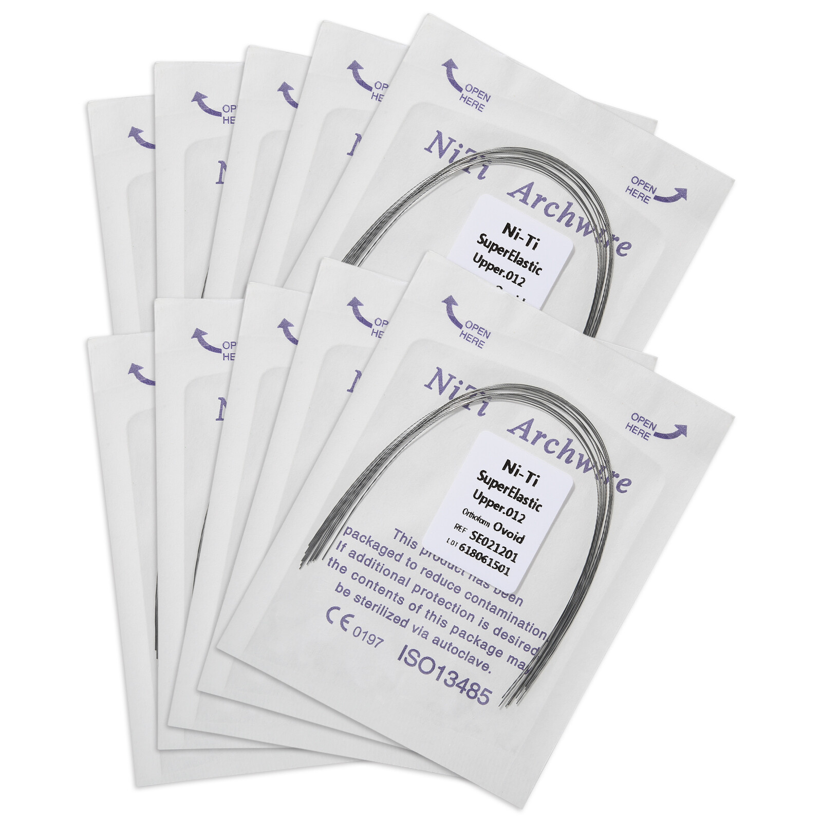 10 packs USA Dental Orthodontic Super Elastic Niti Round Arch Wires Ovoid Form s