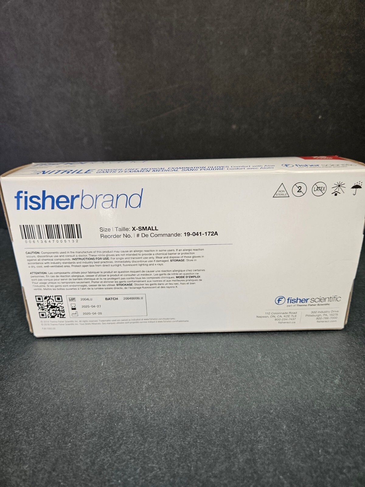 Fisherbrand Nitrile Gloves Extra Small Powder Free with Aloe 900 Gloves