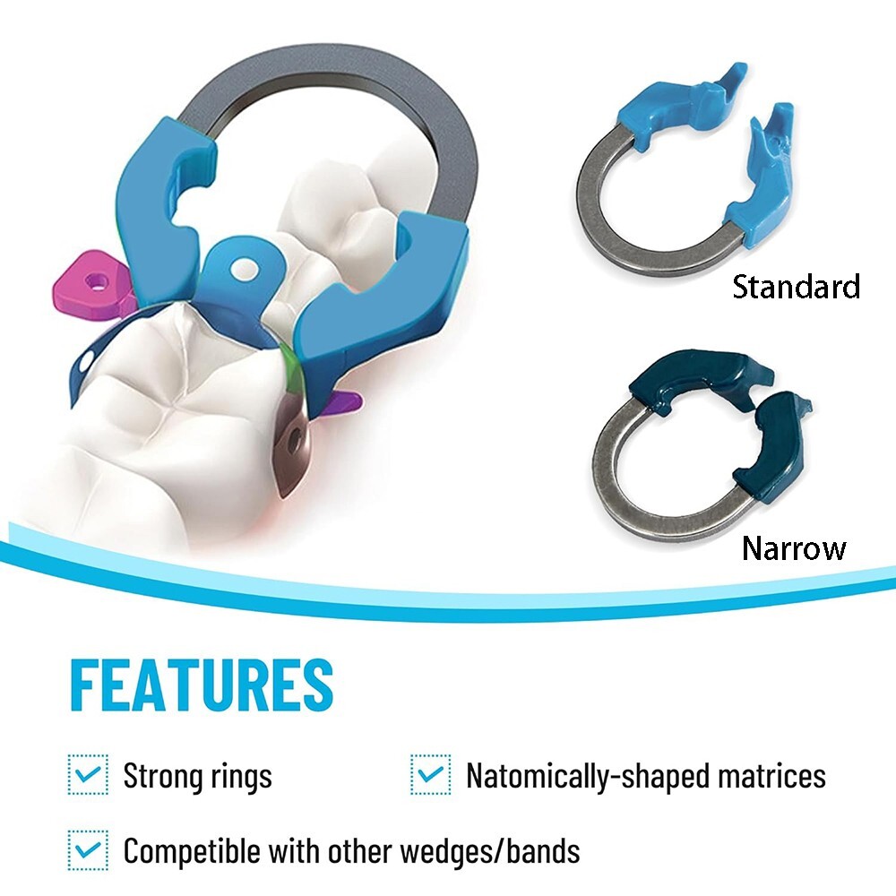 Dental Matrix Bands Ring Sectional Matrice Clamp Wedges Fit Palodent V3 System