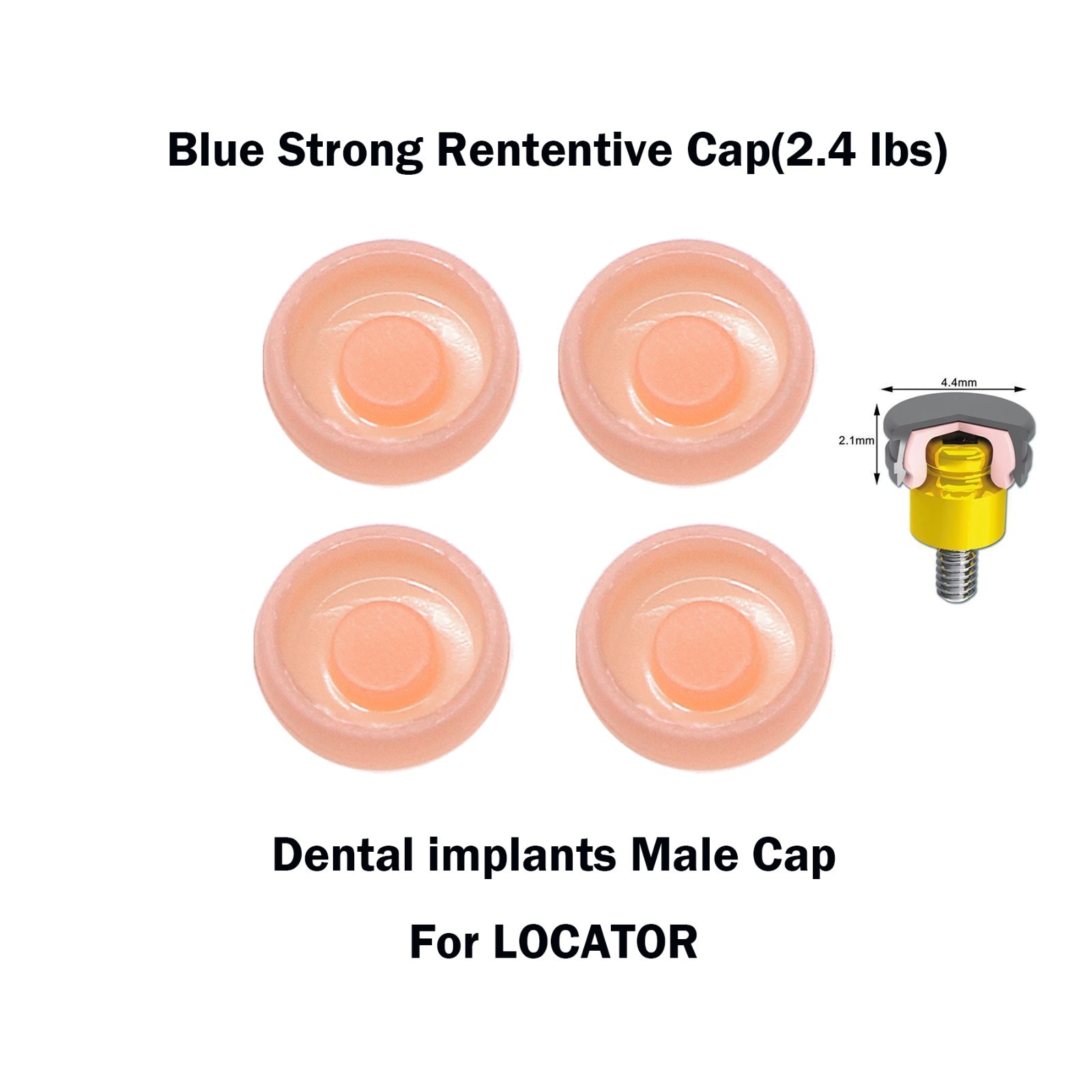 US Overdenture Attachment Abutments Locator Male Caps Pink 2.4lbs Replacement