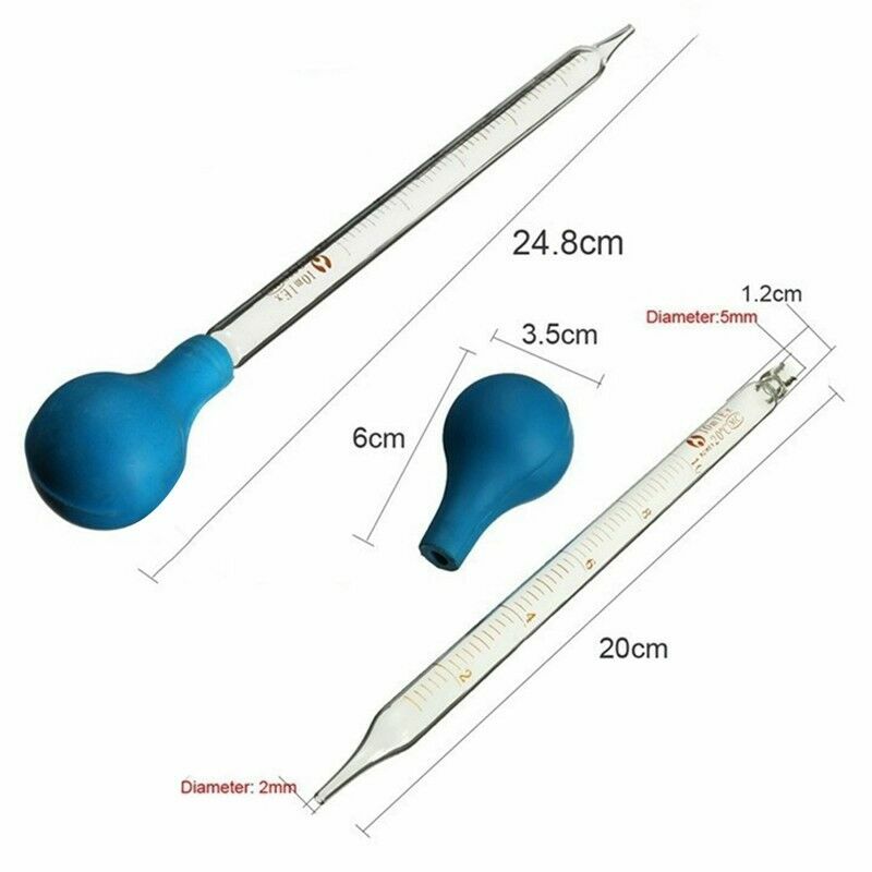 2 Pieces 5ml+10ml Glass Graduated Lab Pipette Droppers for Transfer Liquid Oil