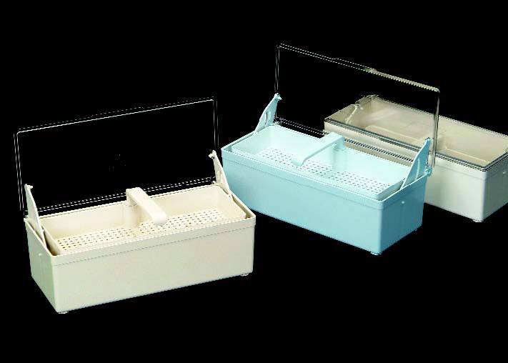 BLUE GERMICIDE TRAY FOR THE COLD STERILIZATION OF DENTAL TATTOO MEDICAL TOOLS