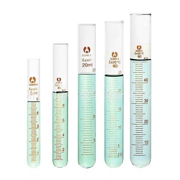Physical laboratory test tube Borosilicate Glassware 3-10pcs organic 5-100ml