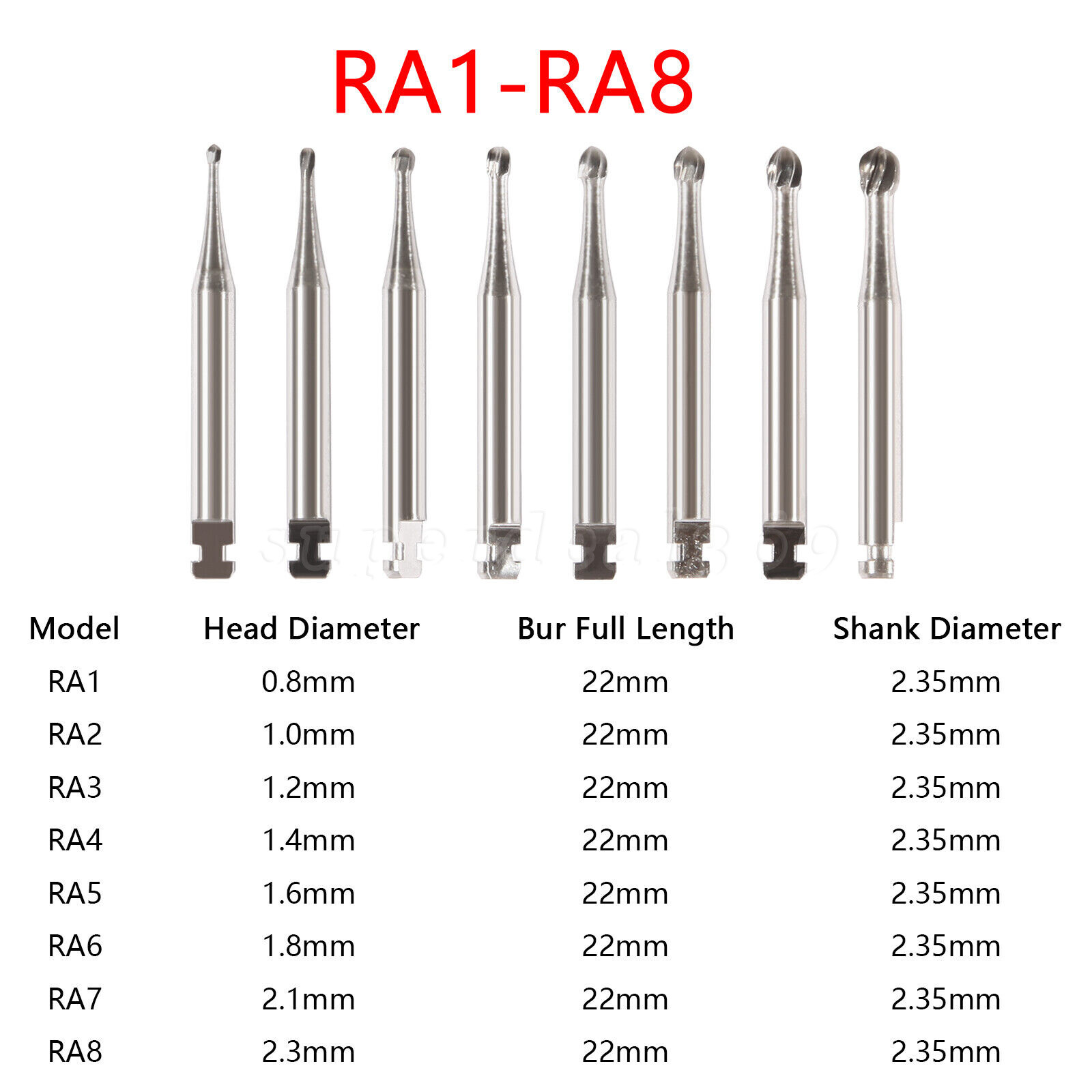 5pcs/pack Dental Tungsten Carbide Bur Fit Low Speed Contra Angle Handpiece OR