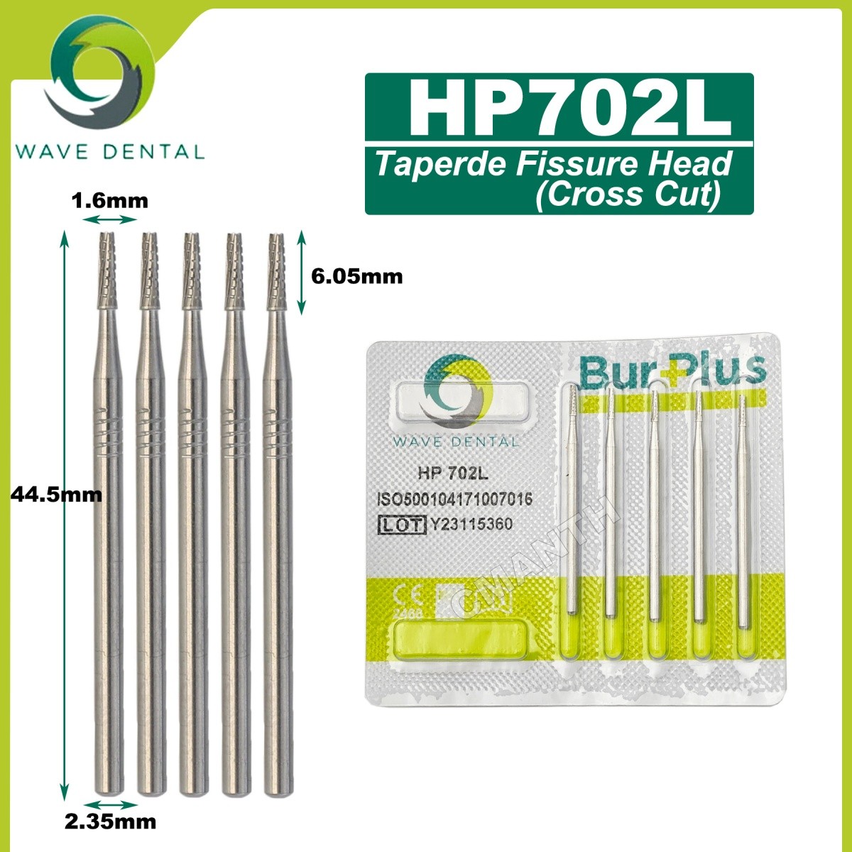 US WAVE Dental Tungsten Carbide Burs Dentistry Drills Dental Bur HP Dia 2.35mm