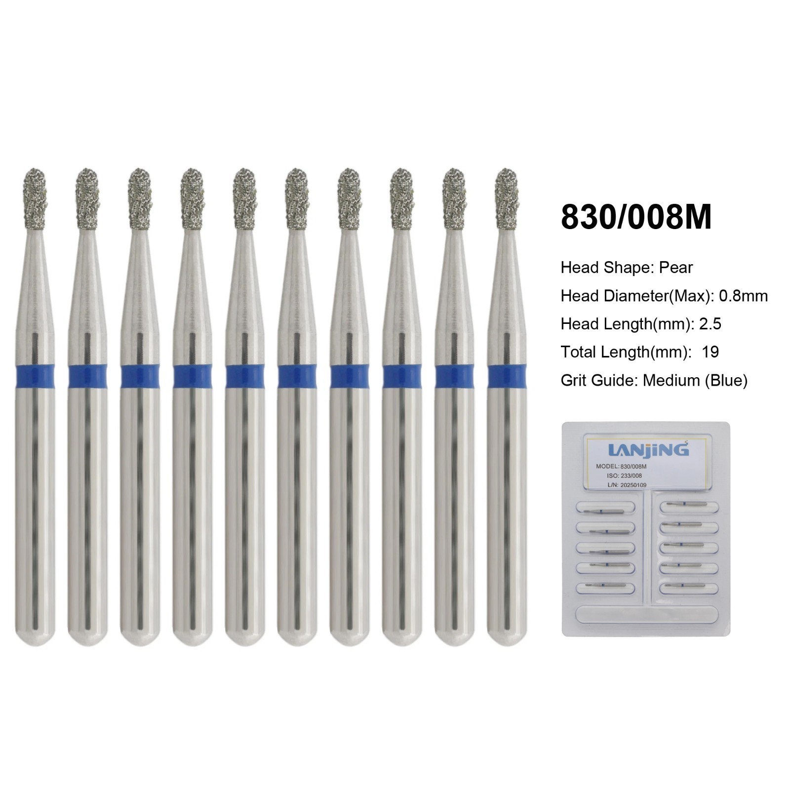 Wave Dental Carbide Bur FG 330 245 557 Pear Diamond Bur 830/008 010 High Speed