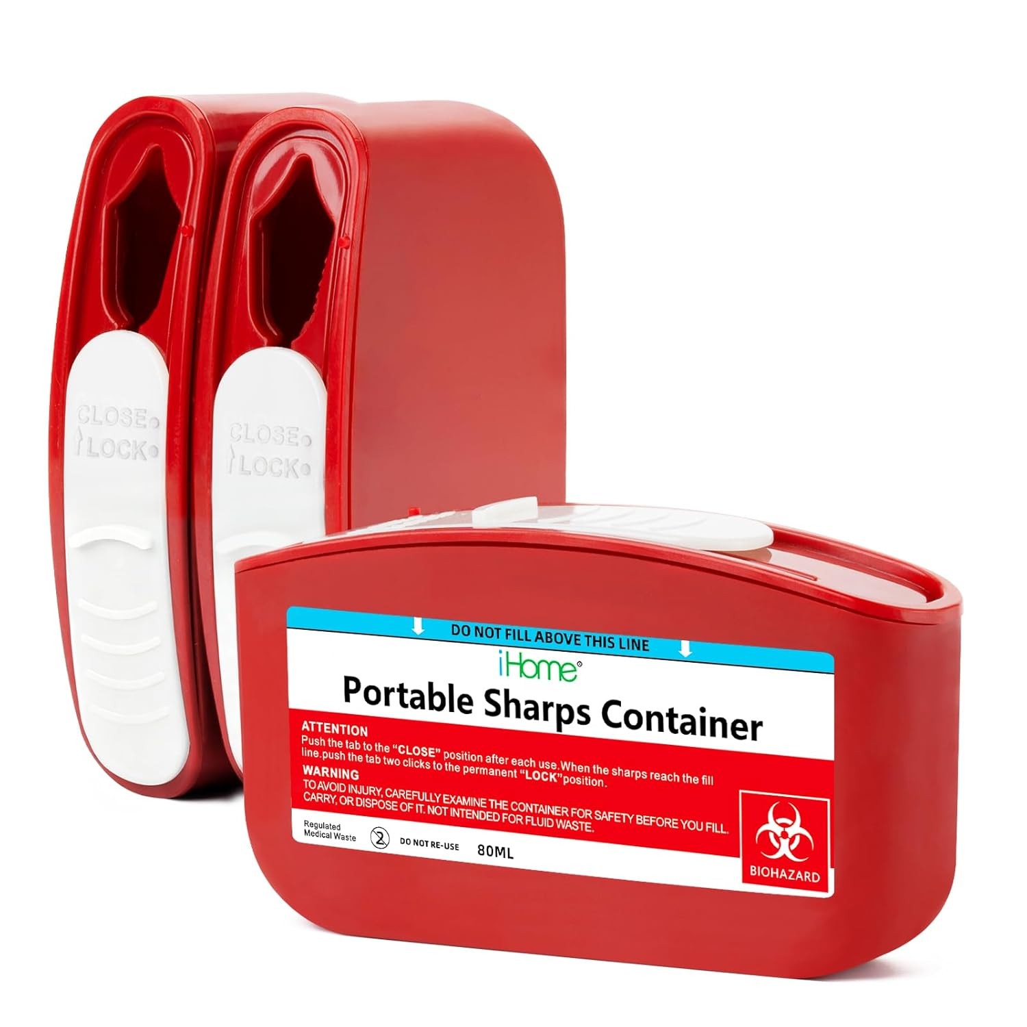 Portable Sharps Container 3 Pack Mini Disposal Container for Home and Travel