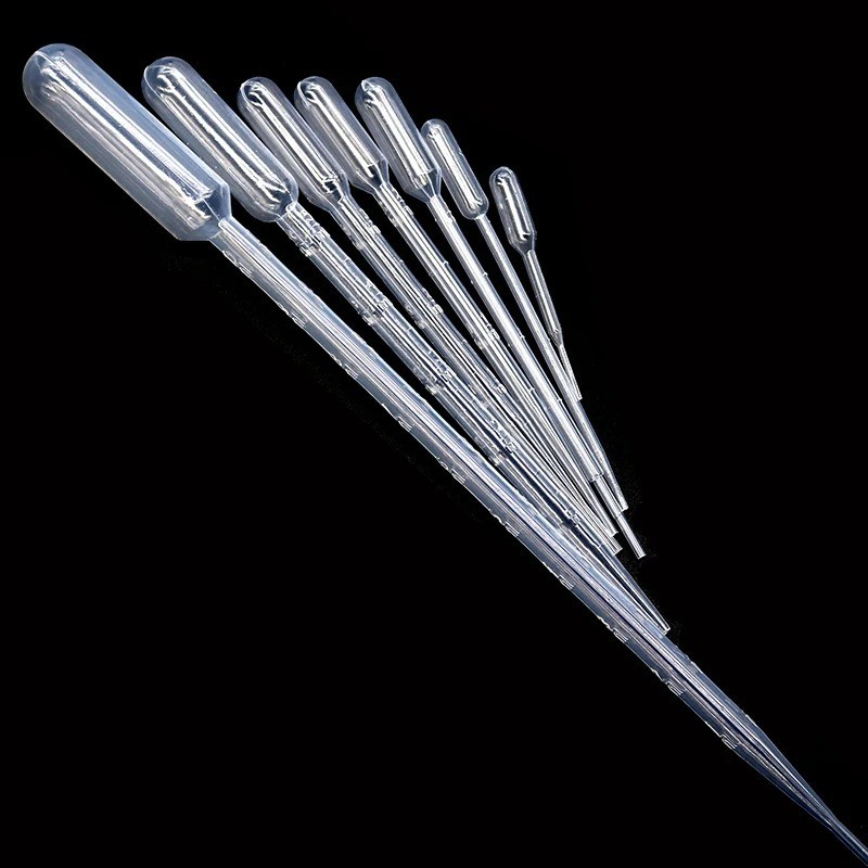 100pcs Disposable Plastic Pipettes: 0.2ml to 3ml Transfer Droppers -NEW