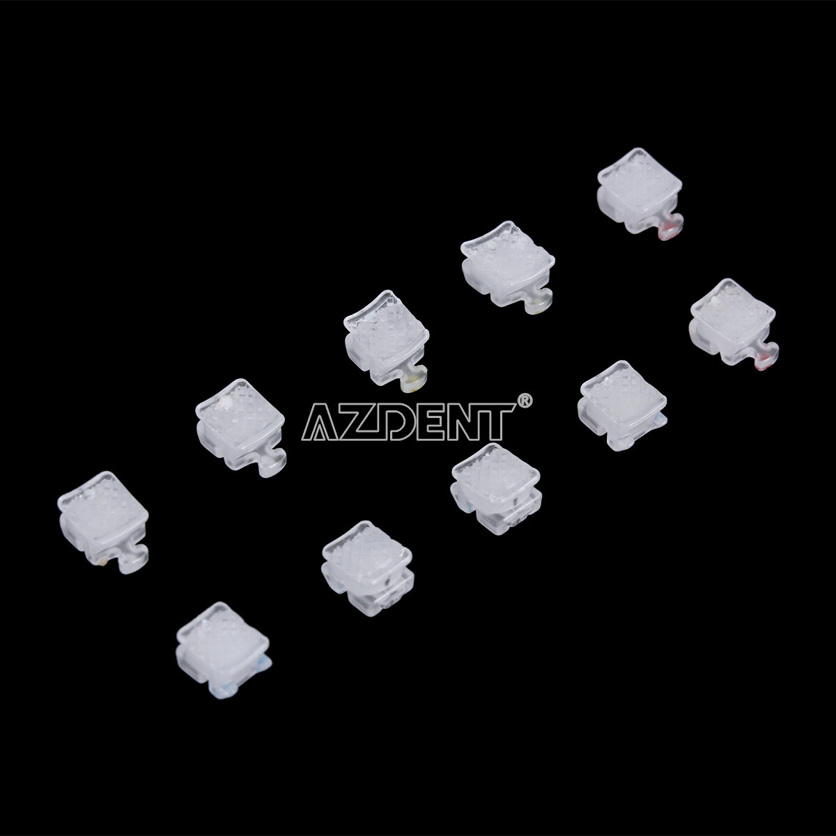 AZDENT Dental Self-Ligating Ceramic Bracket Braces MBT Roth 0.022 Hooks 345