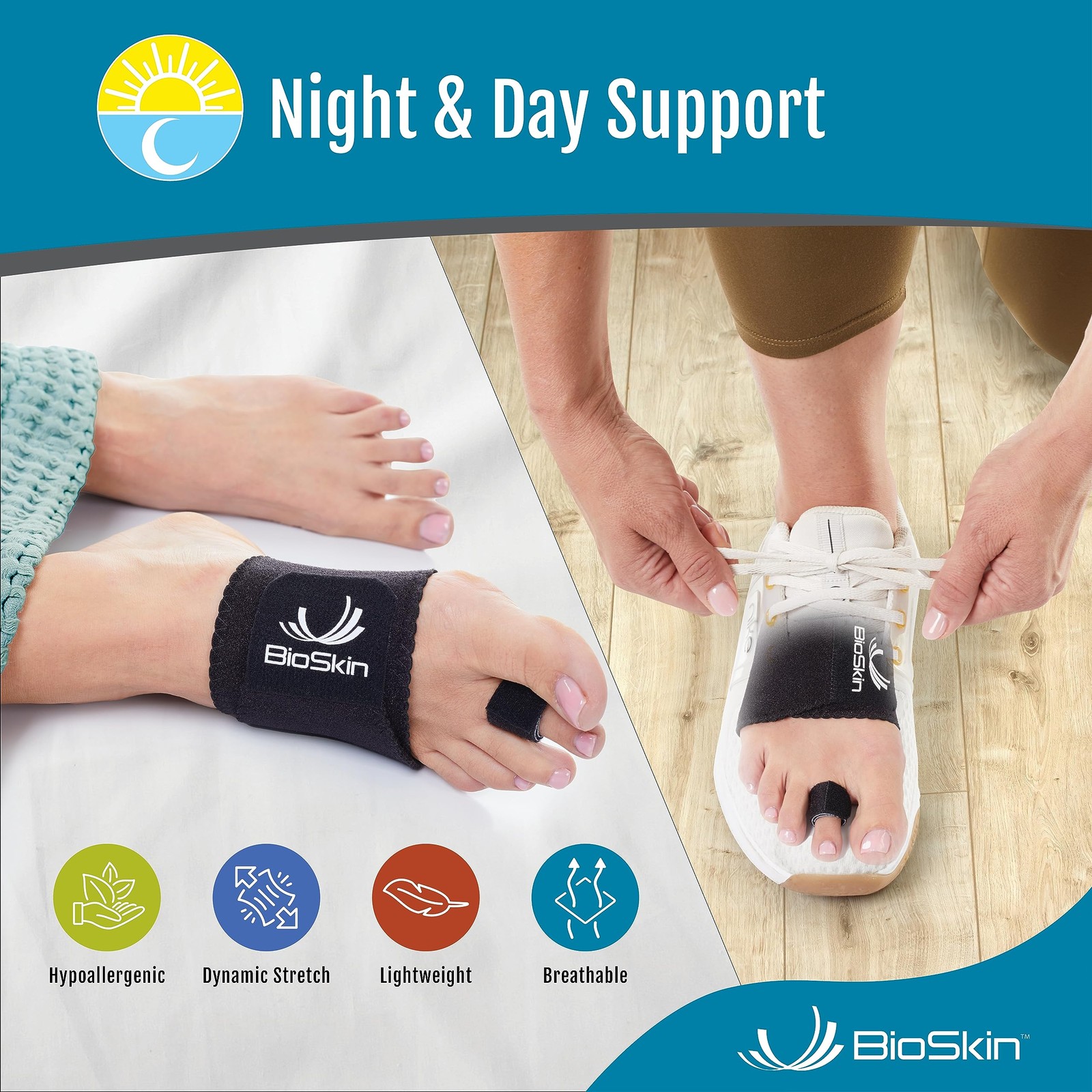 BioSkin Hammer Toe Straightener – Patented 1 Count (Pack of 1), Black